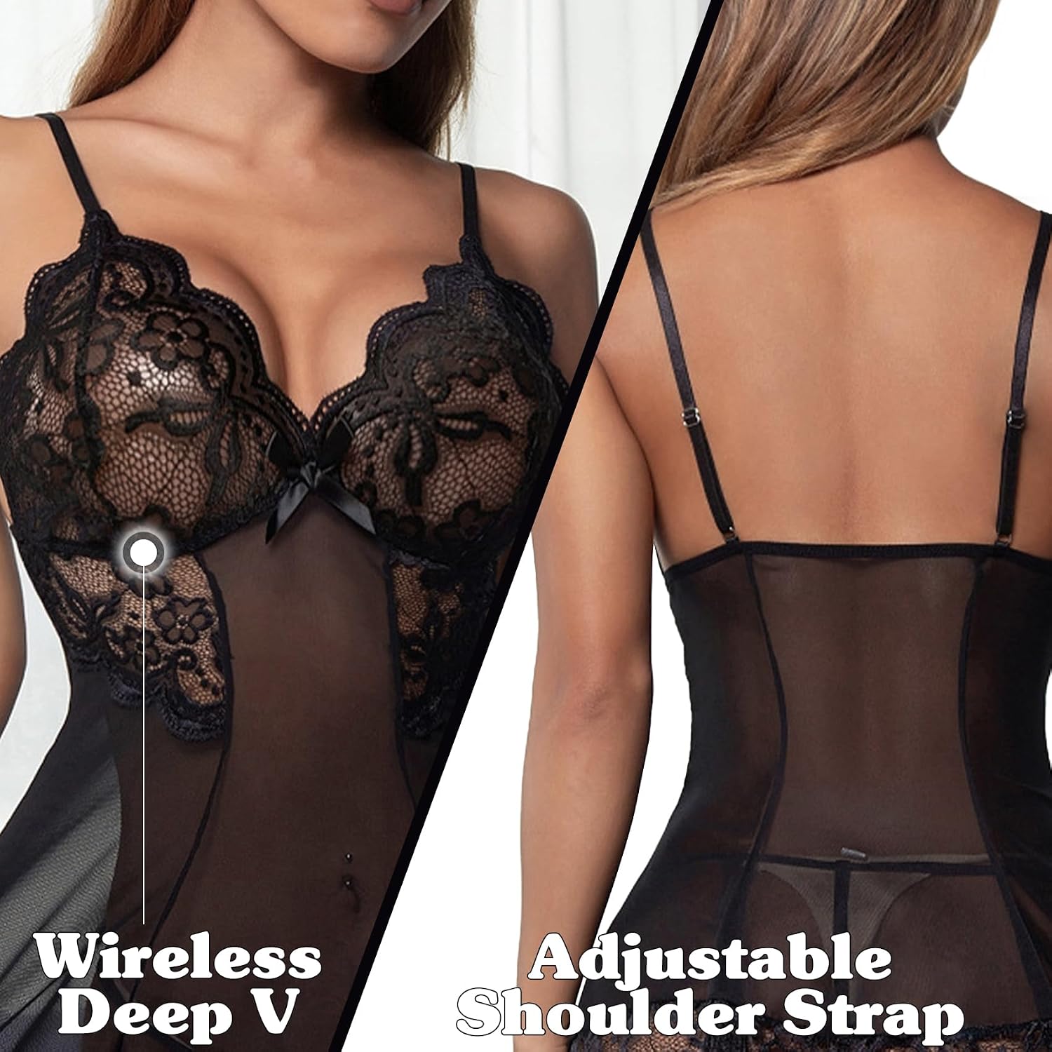 Famstar Lace Babydoll Chemise for Women — image 3