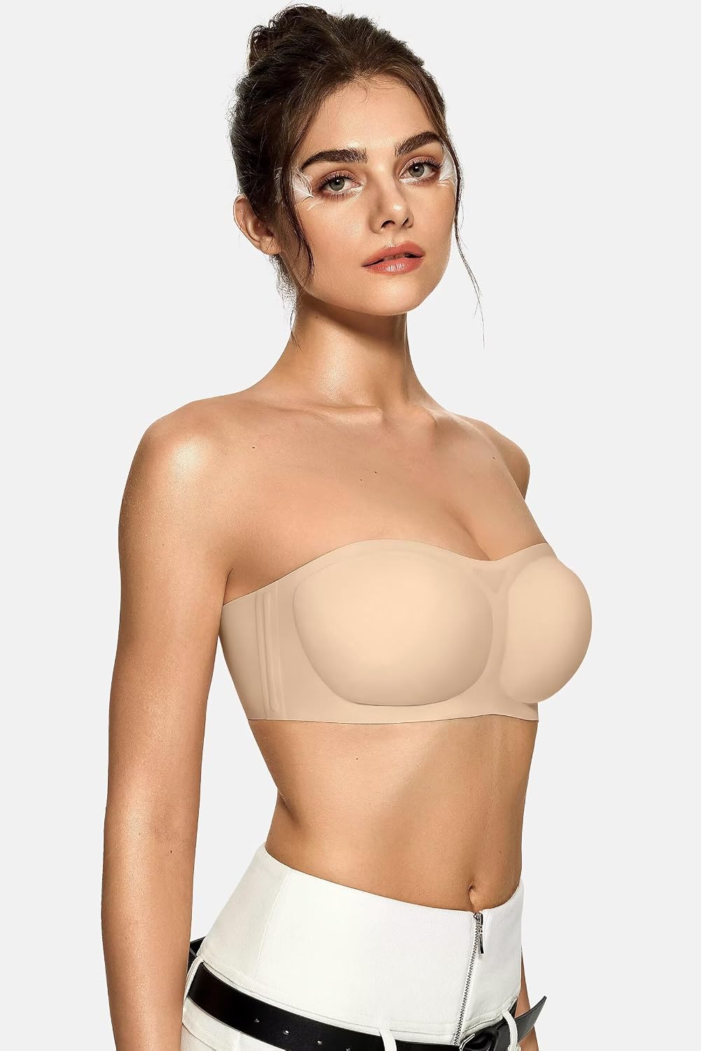 Vertvie strapless jelly bra, silicone strip detail