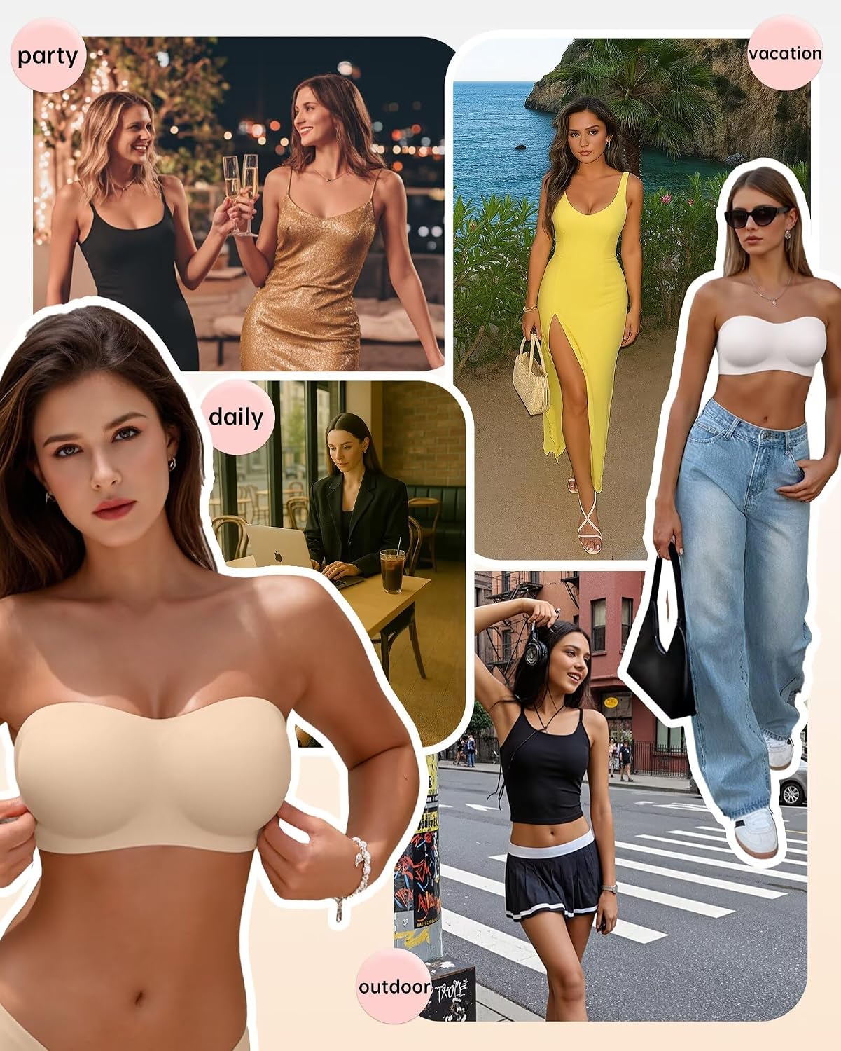 Vertvie Strapless Jelly Push Up Seamless Bra — image 5