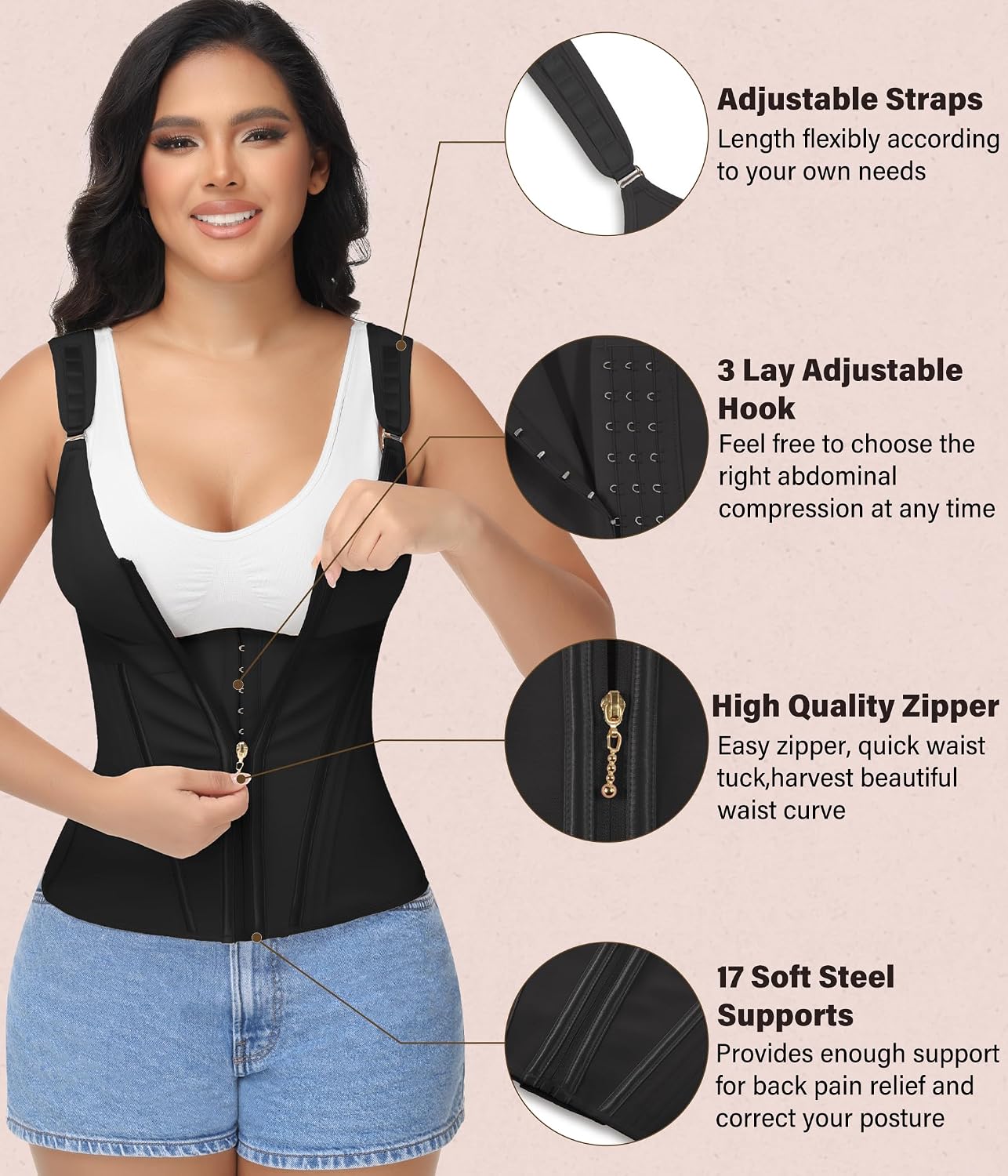 Figninget Waist Trainer Corset with 17 Bones — image 3
