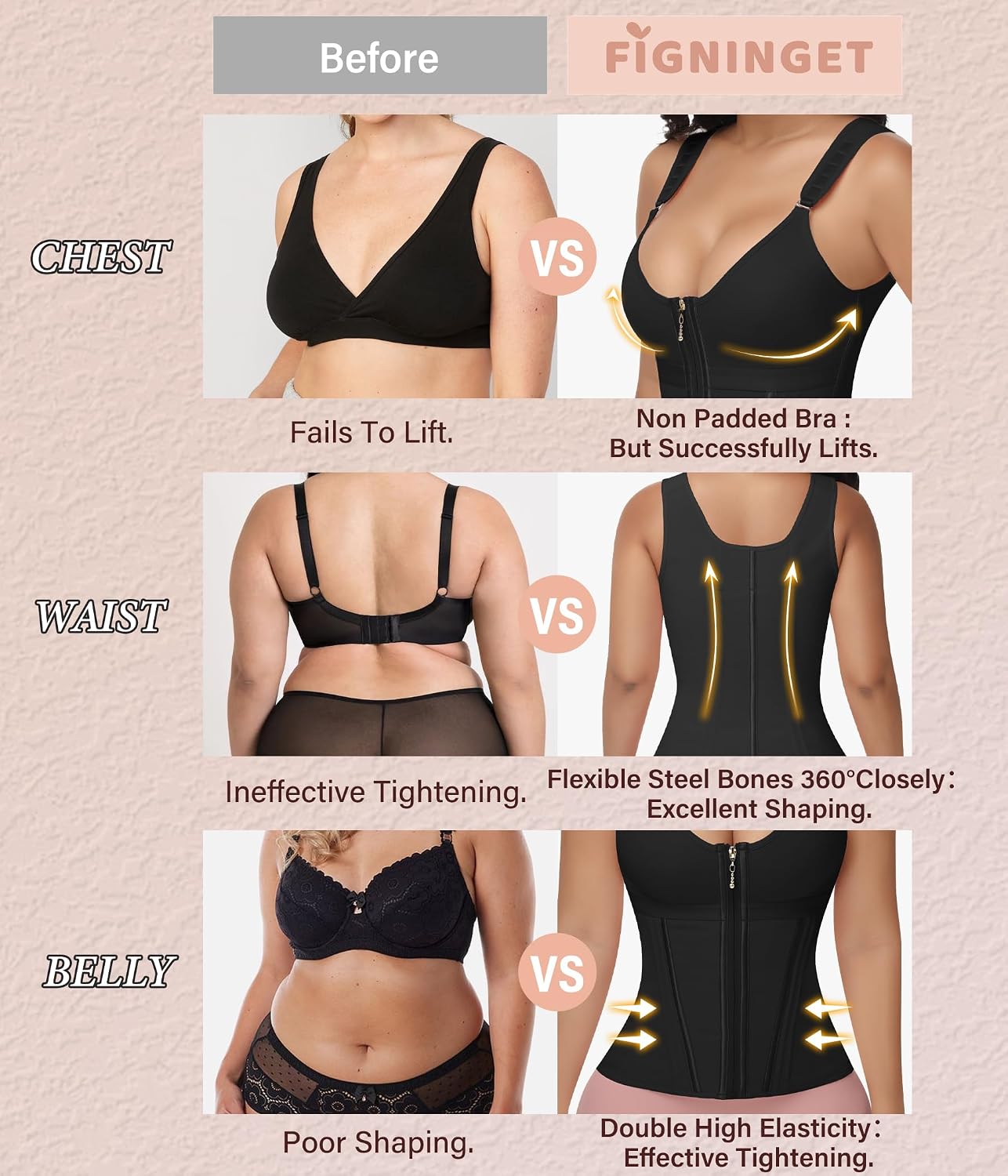 Figninget Waist Trainer Corset with 17 Bones — image 6