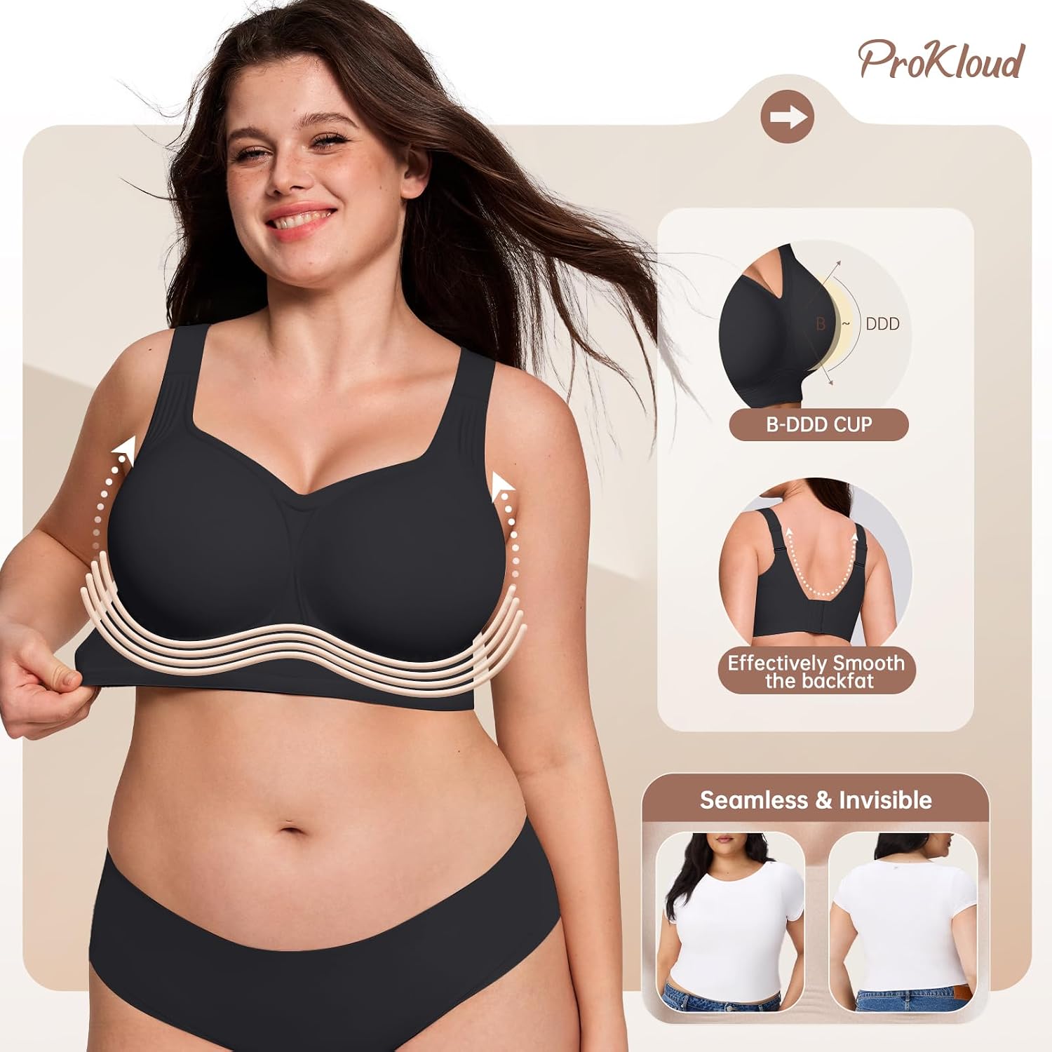 ProKloud Plus Size Wireless Full Coverage Gel Bra — image 2