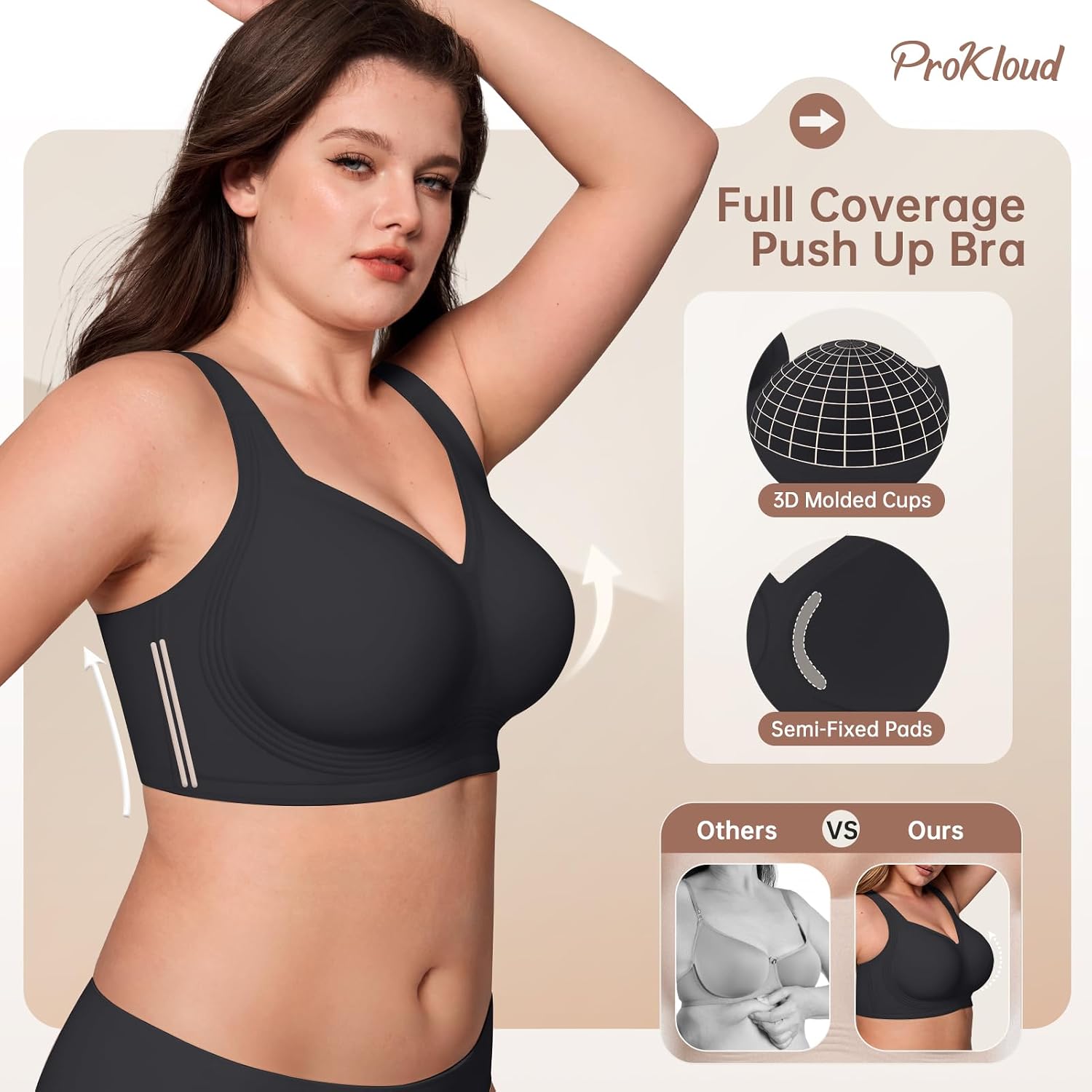ProKloud Plus Size Wireless Full Coverage Gel Bra — image 3