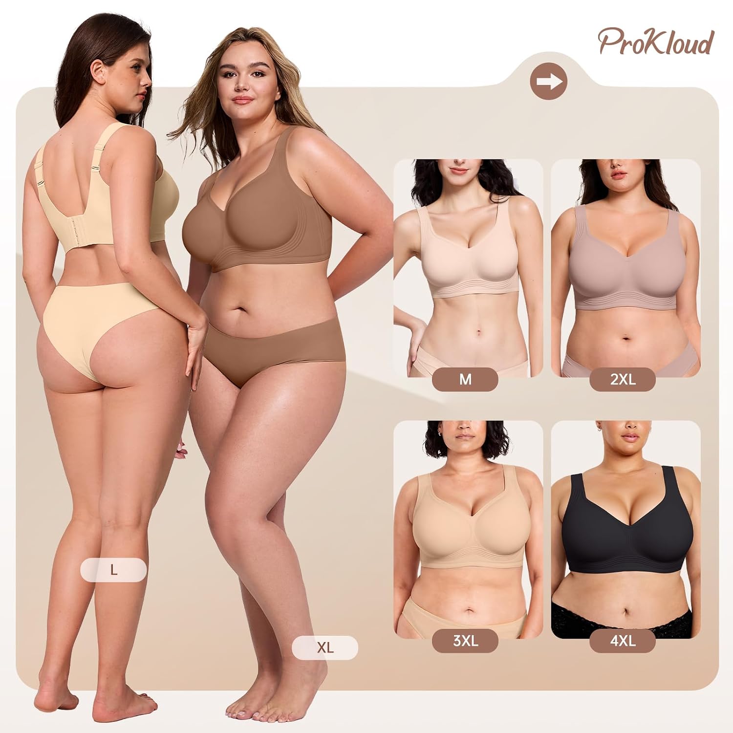 ProKloud Plus Size Wireless Full Coverage Gel Bra — image 6
