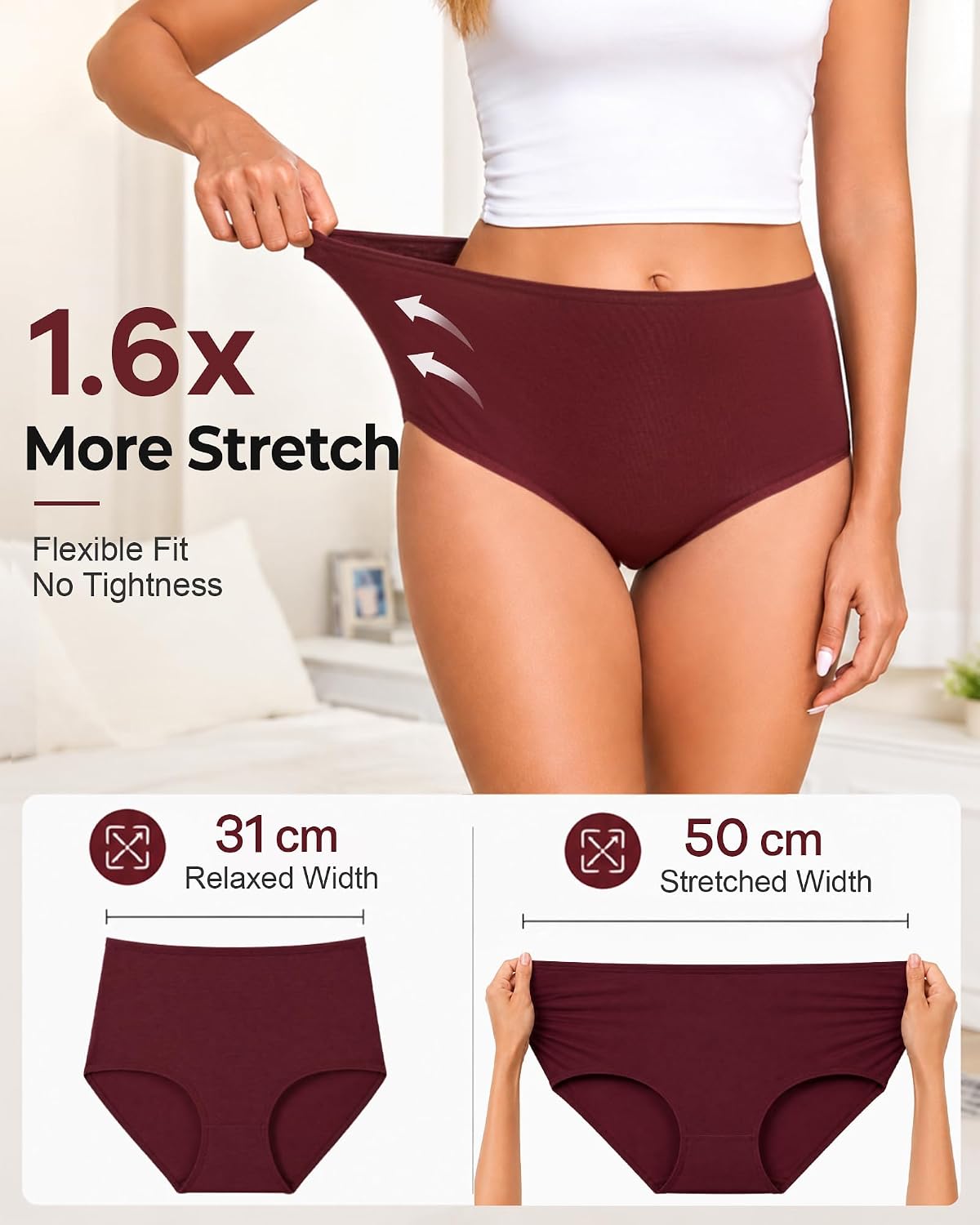 UNDER THE SEA Women's High Waisted Cotton Briefs 5-Pack — image 7