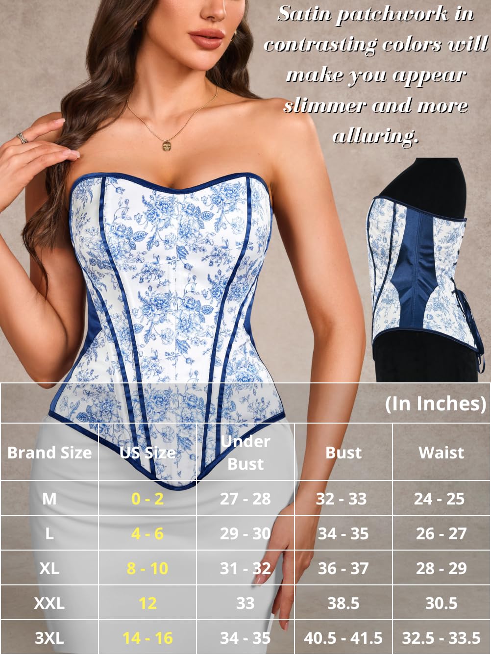 ChiaoLezhee Women's Long Floral Corset Bustier — image 6
