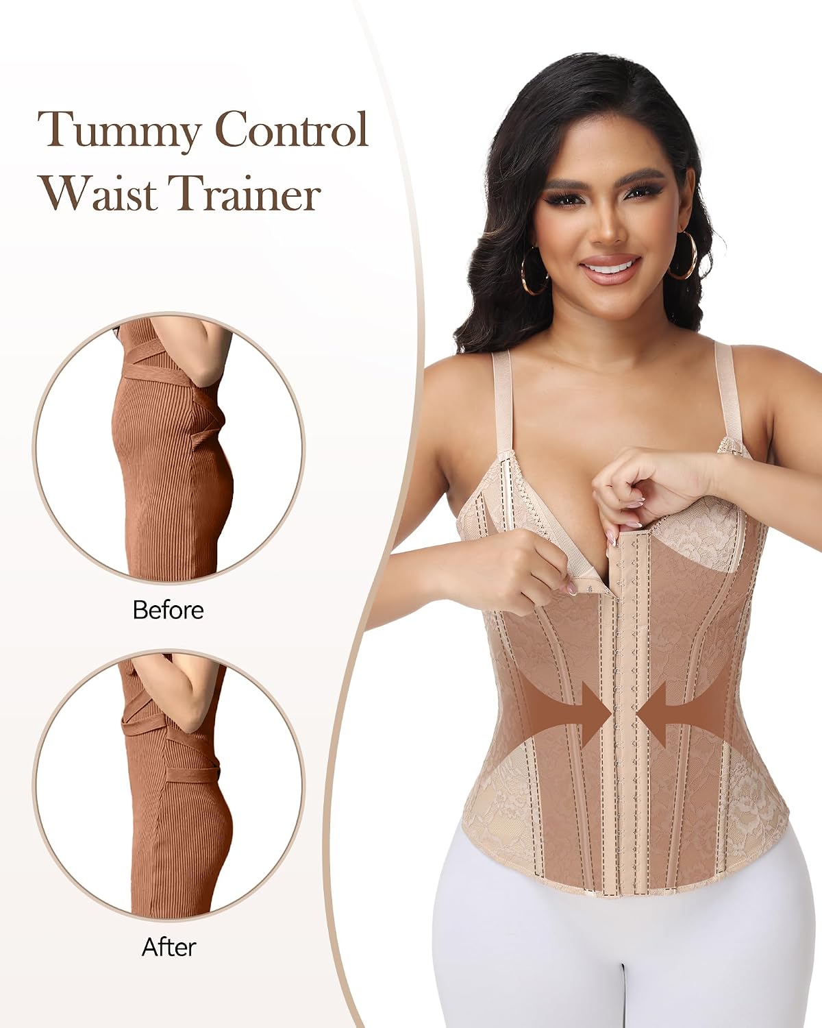 SHAPESHE Lace Waist Trainer Corset for Women — image 2