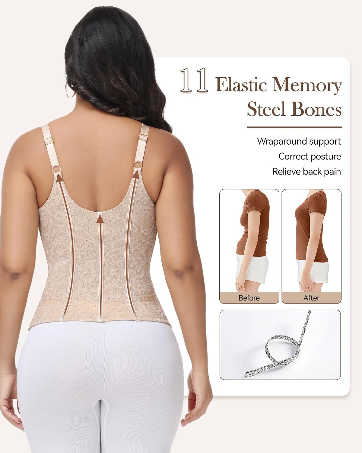 SHAPESHE Lace Waist Trainer Corset for Women — image 3