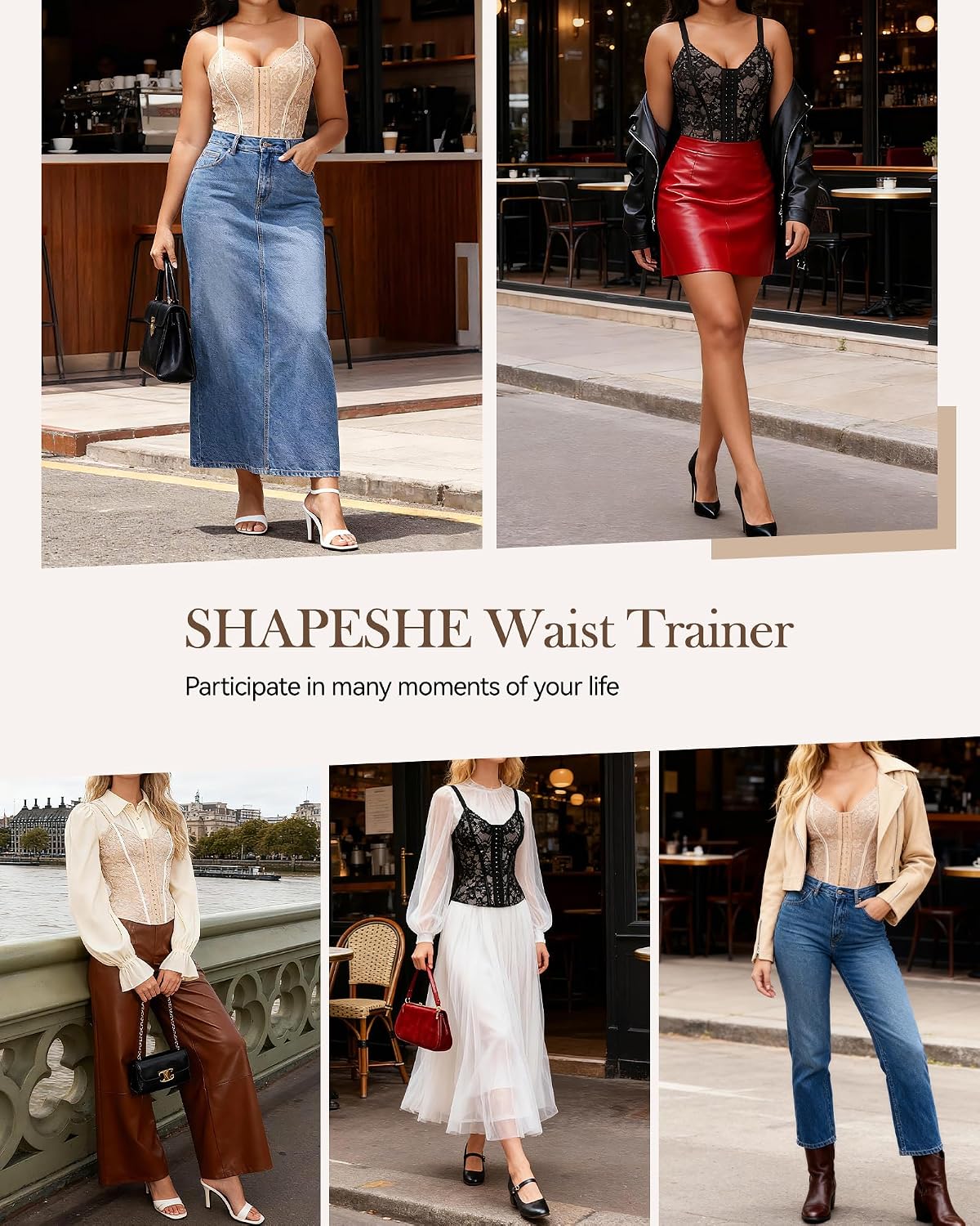 SHAPESHE Lace Waist Trainer Corset for Women — image 6