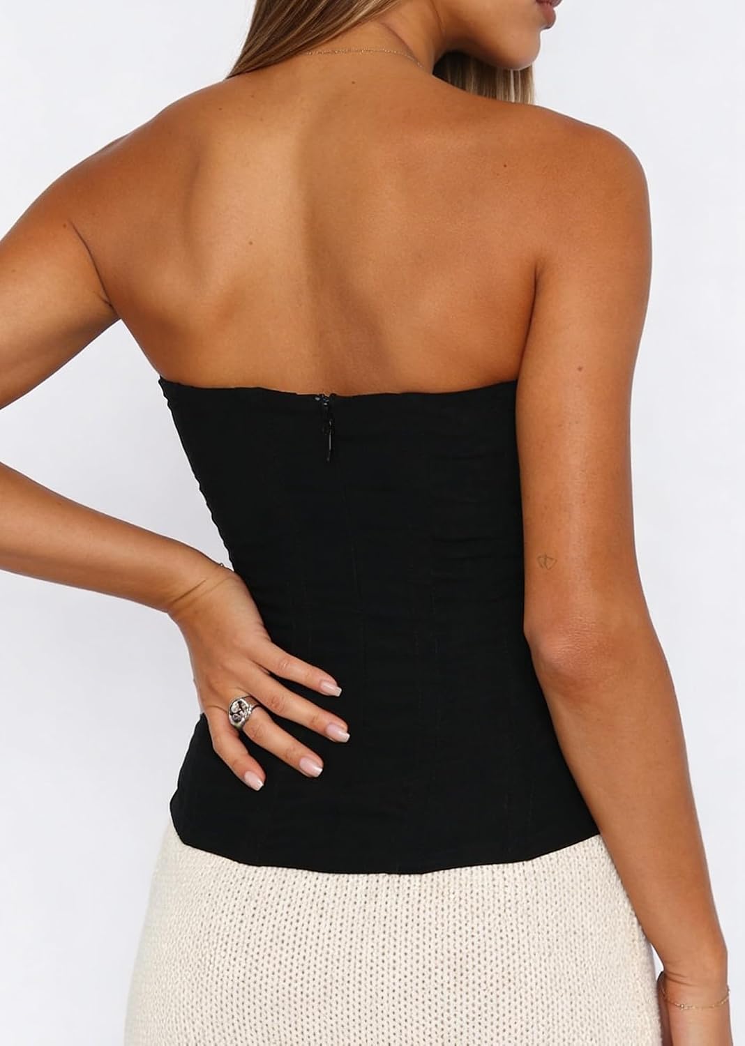 NUFIWI Women's Strapless Mesh Corset Bustier — image 6