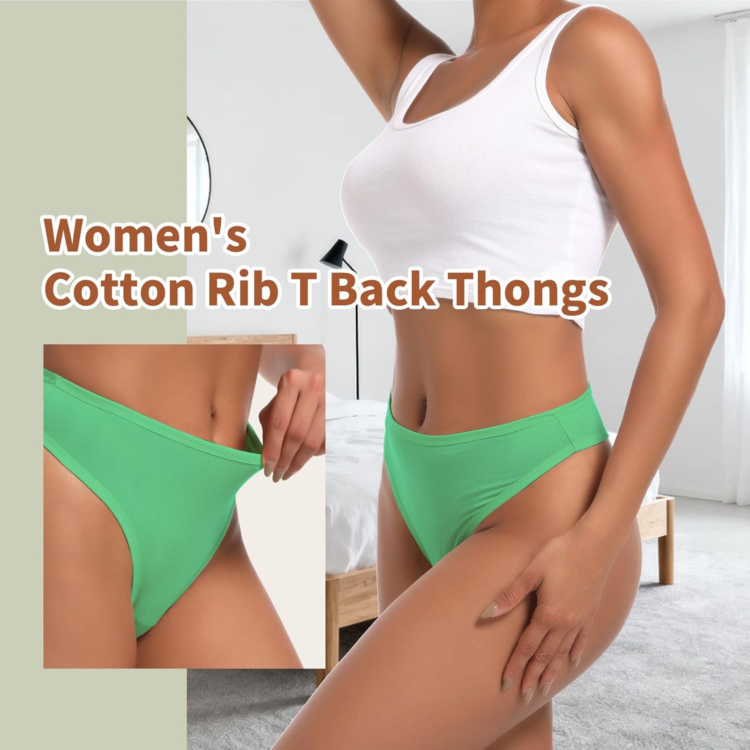 MINFOYUN Women's Cotton Thong Underwear 6-Pack — image 6