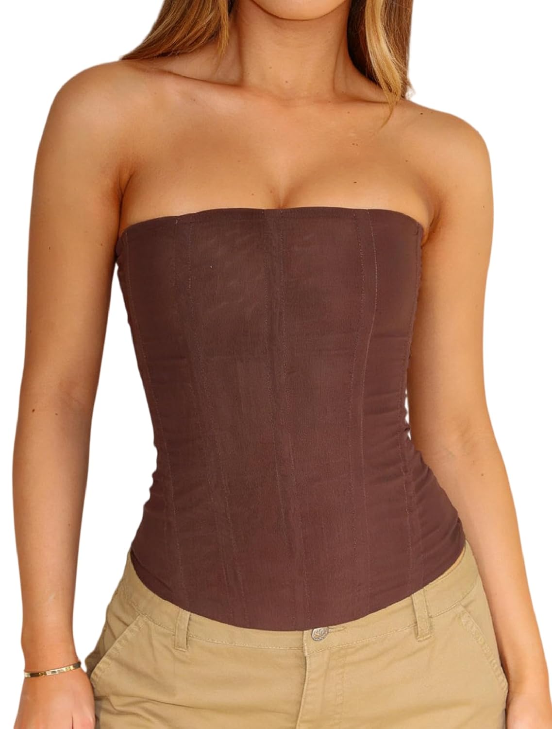 NUFIWI Mesh Strapless Overbust Corset