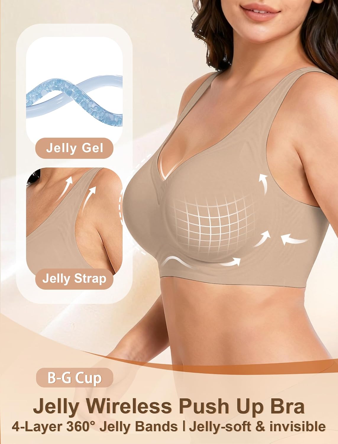 Soft Intention Jelly Wireless Seamless Push Up Bra — image 2
