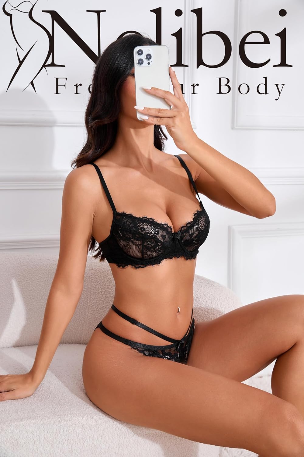 Nelibei Floral Lace 2-Piece Lingerie Set — image 7