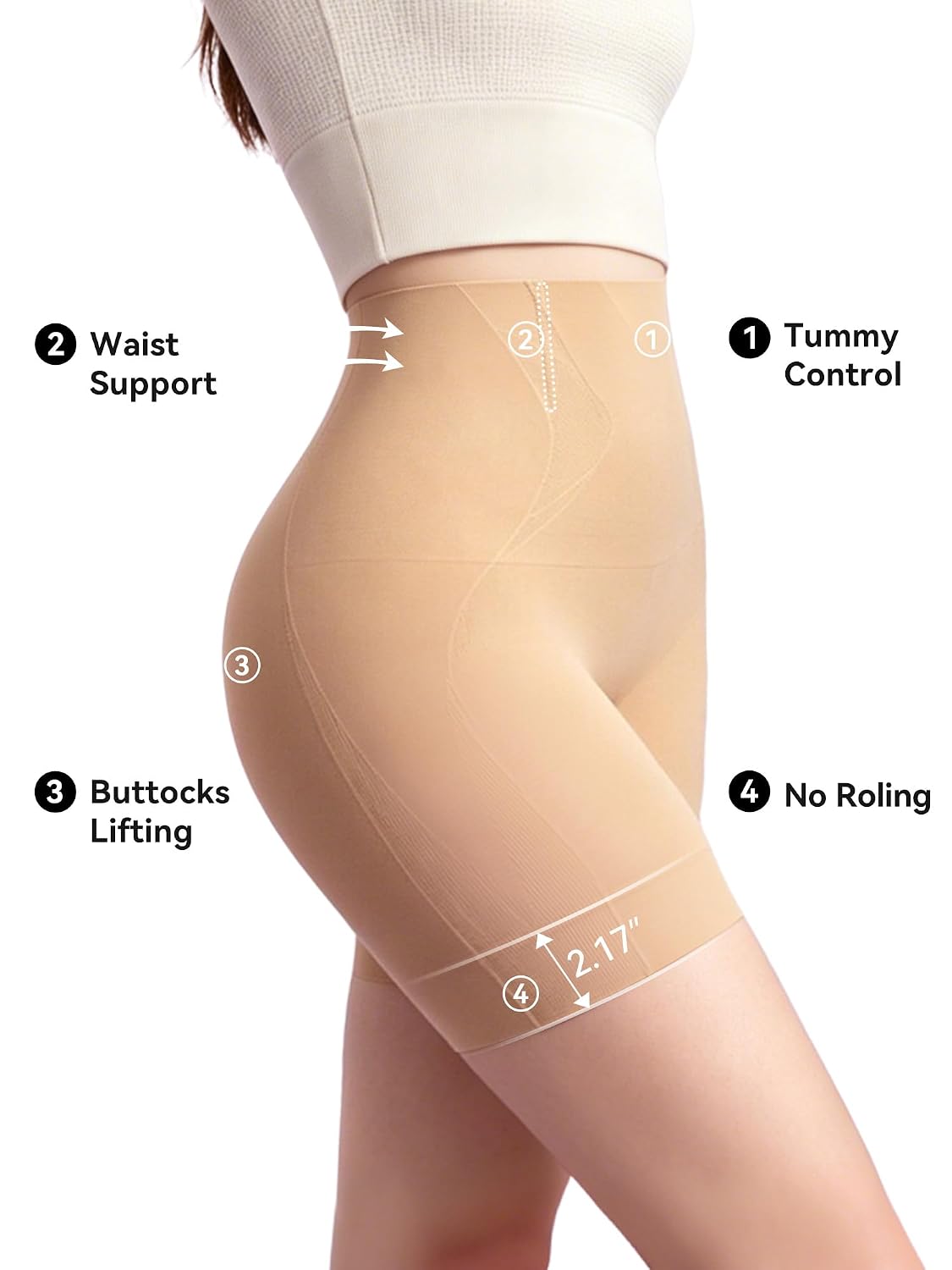 KAKAPEOPLE 2-Pack High Waist Tummy Control Shapewear Shorts — image 4