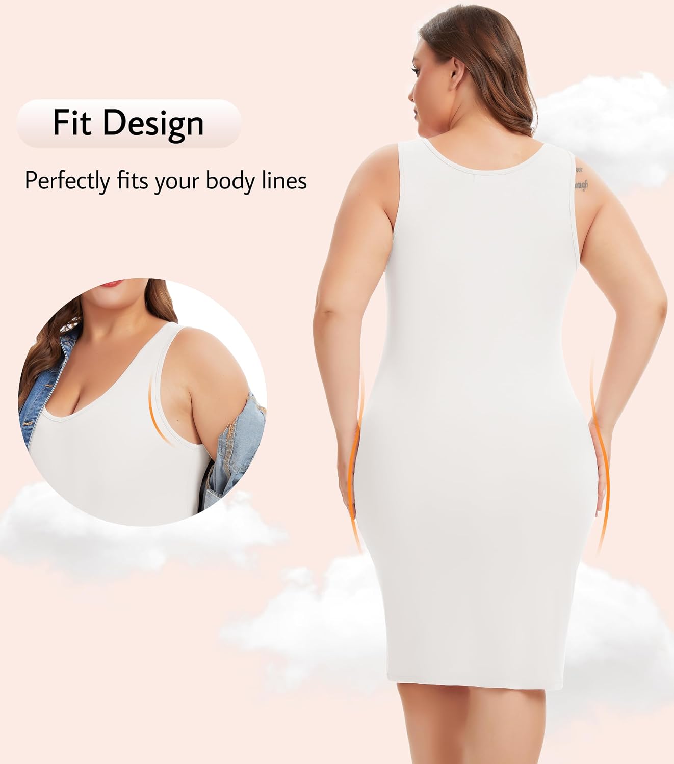 Wikoan Plus Size Soft V-Neck Slip Dress — image 5