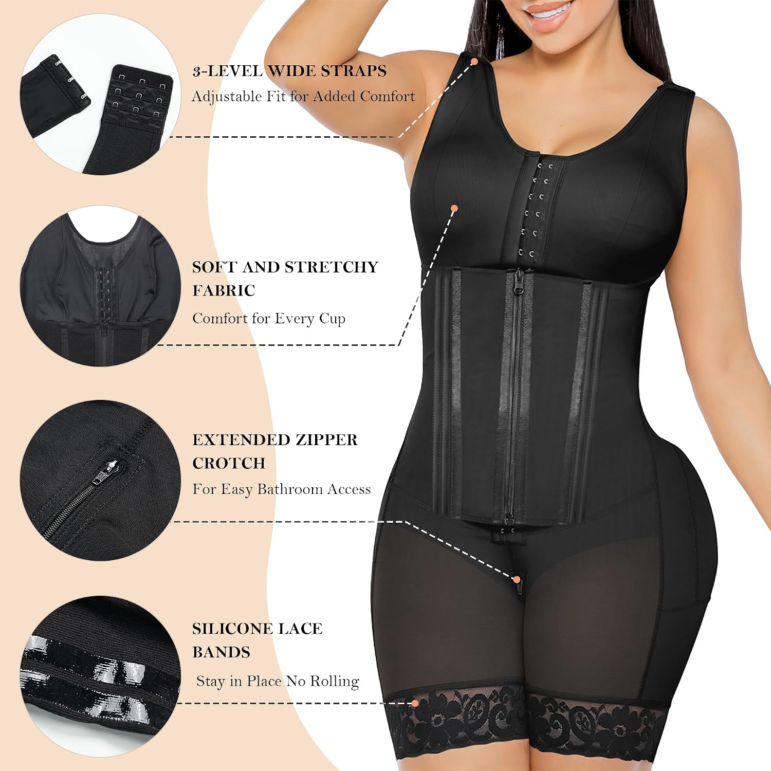 YIANNA Overbust Shapewear Tummy Control Body Shaper — image 4