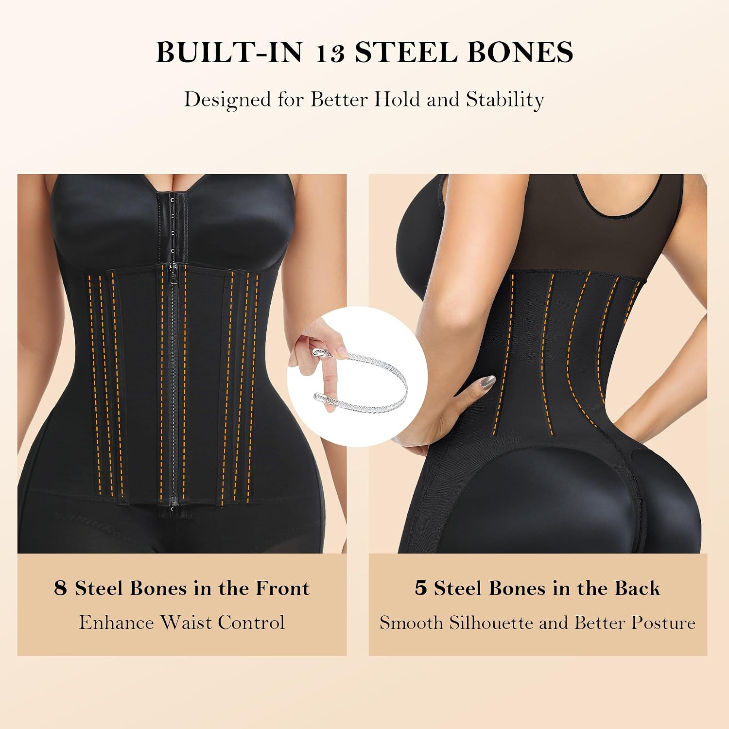 YIANNA Overbust Shapewear Tummy Control Body Shaper — image 5