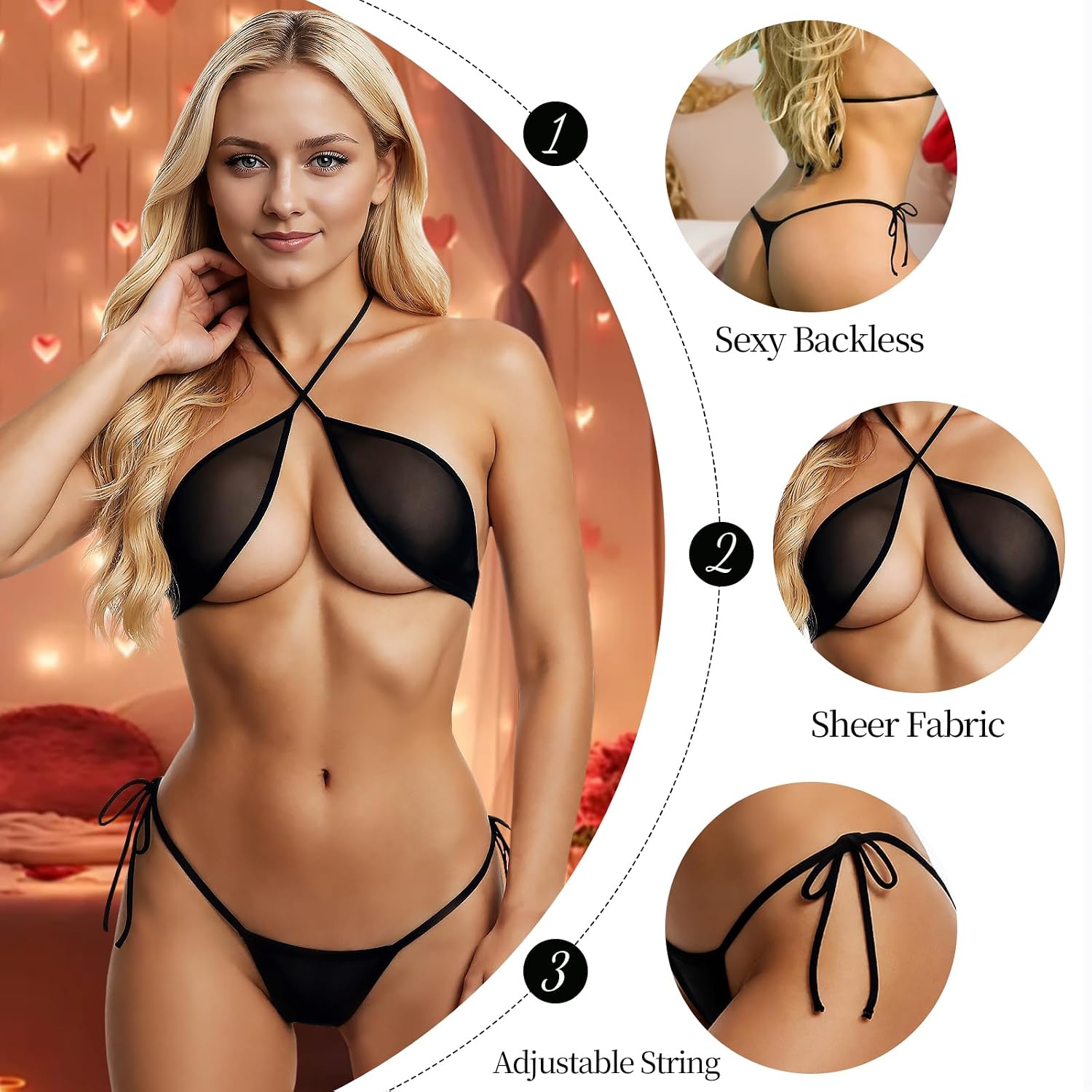CZRHGG Sheer 2-Piece Lingerie Teddy Set — image 4