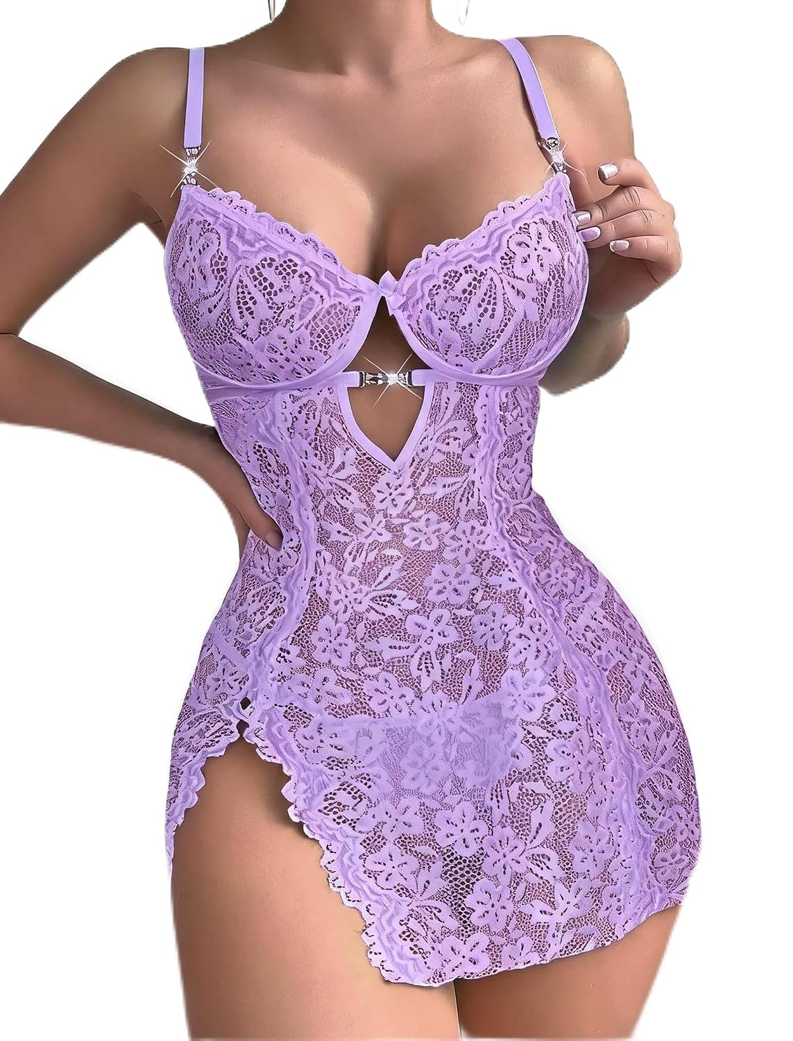 Avidlove Mesh Babydoll Lace Chemise Set — image 12