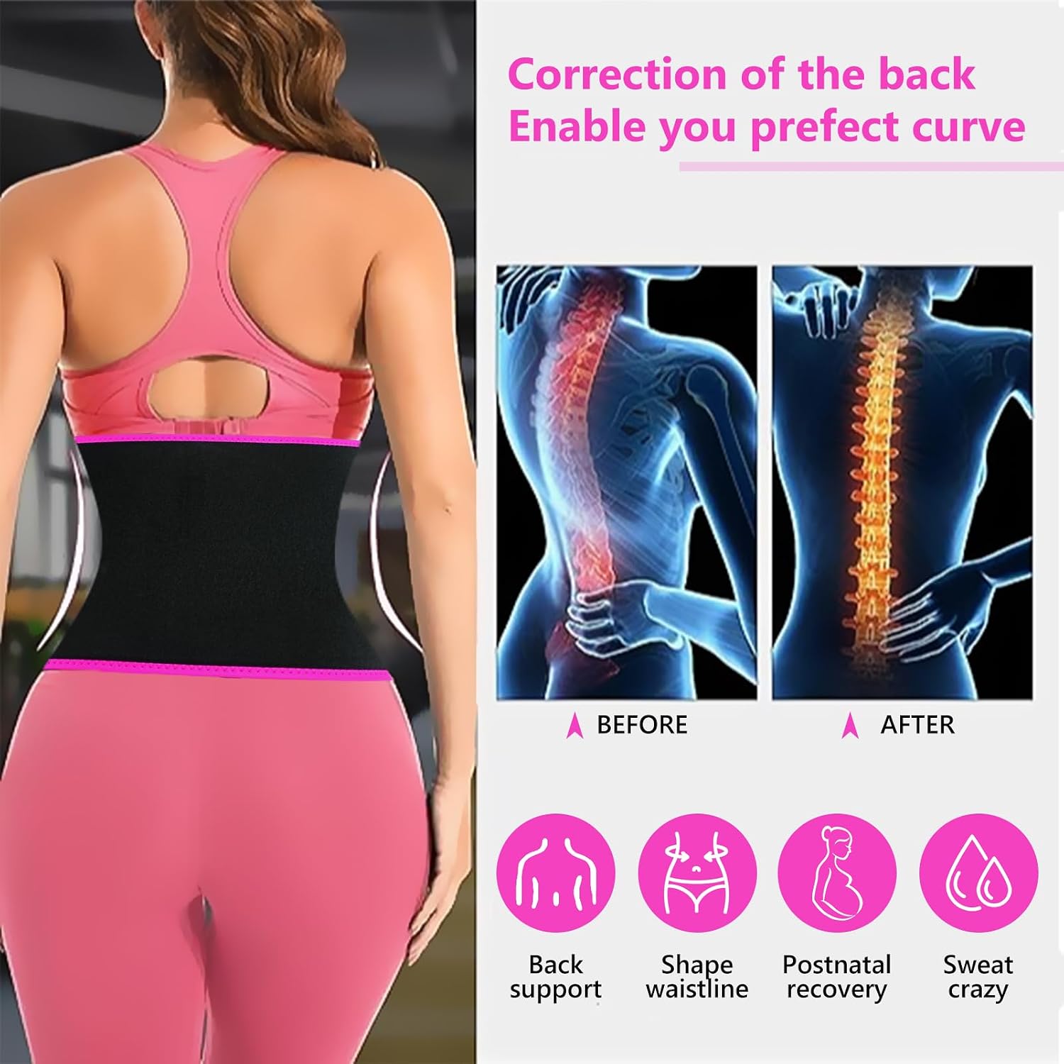 AMZBOSS Waist Trainer Sweat Band for Women — image 4