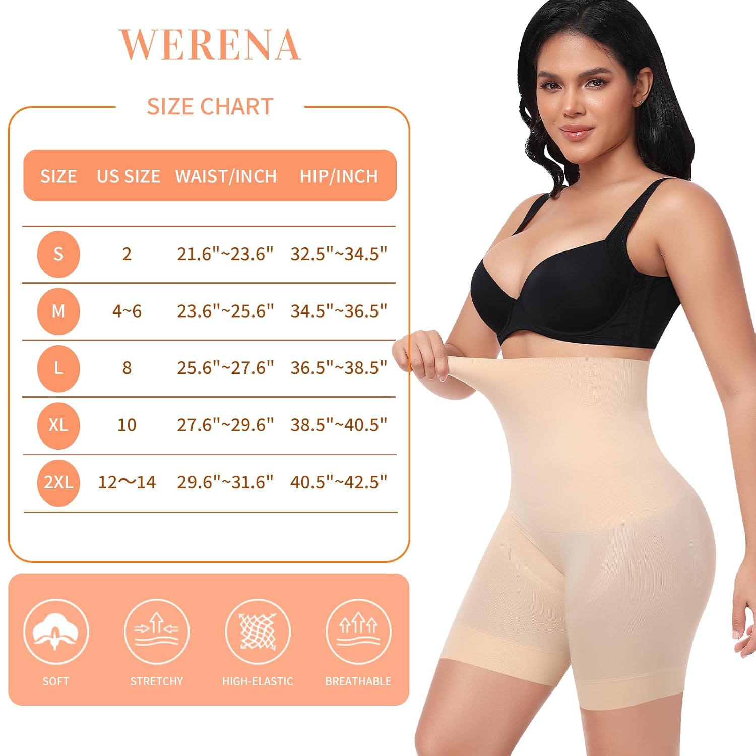 Werena High Waisted Tummy Control Shapewear Shorts — image 6