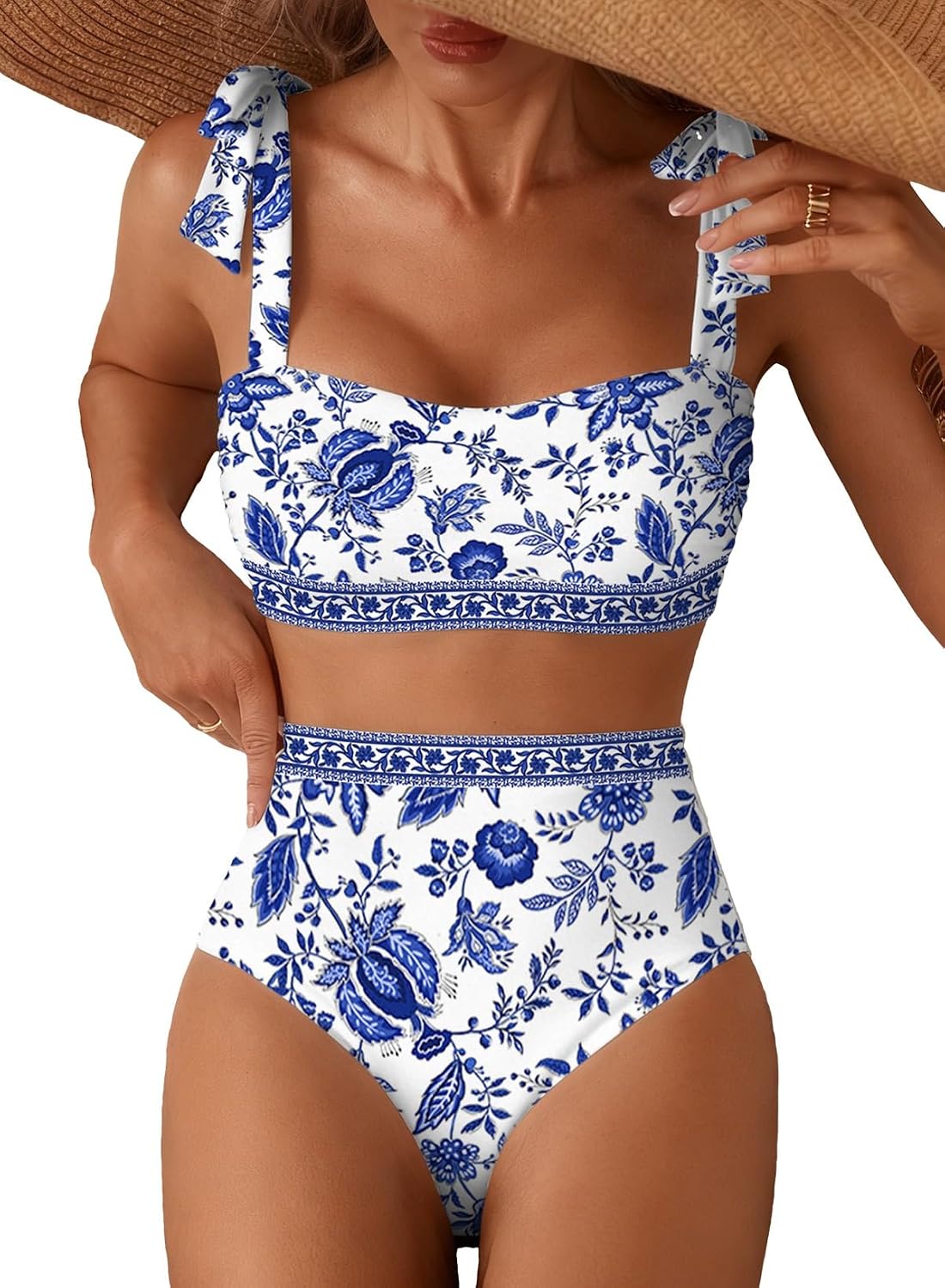 Herseas Tie Shoulder High Waisted Bikini Set — image 9