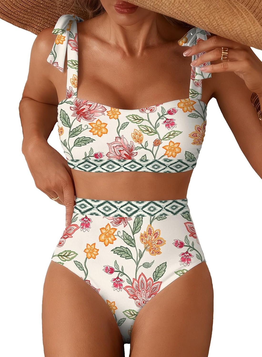 Herseas Tie Shoulder High Waisted Bikini Set — image 11