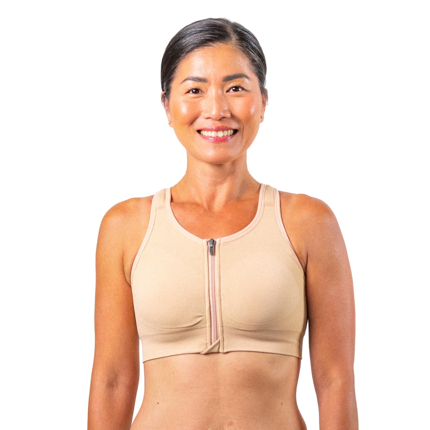 PRAIRIE WEAR HuggerVIDA Medium Compression Front Zip Bra