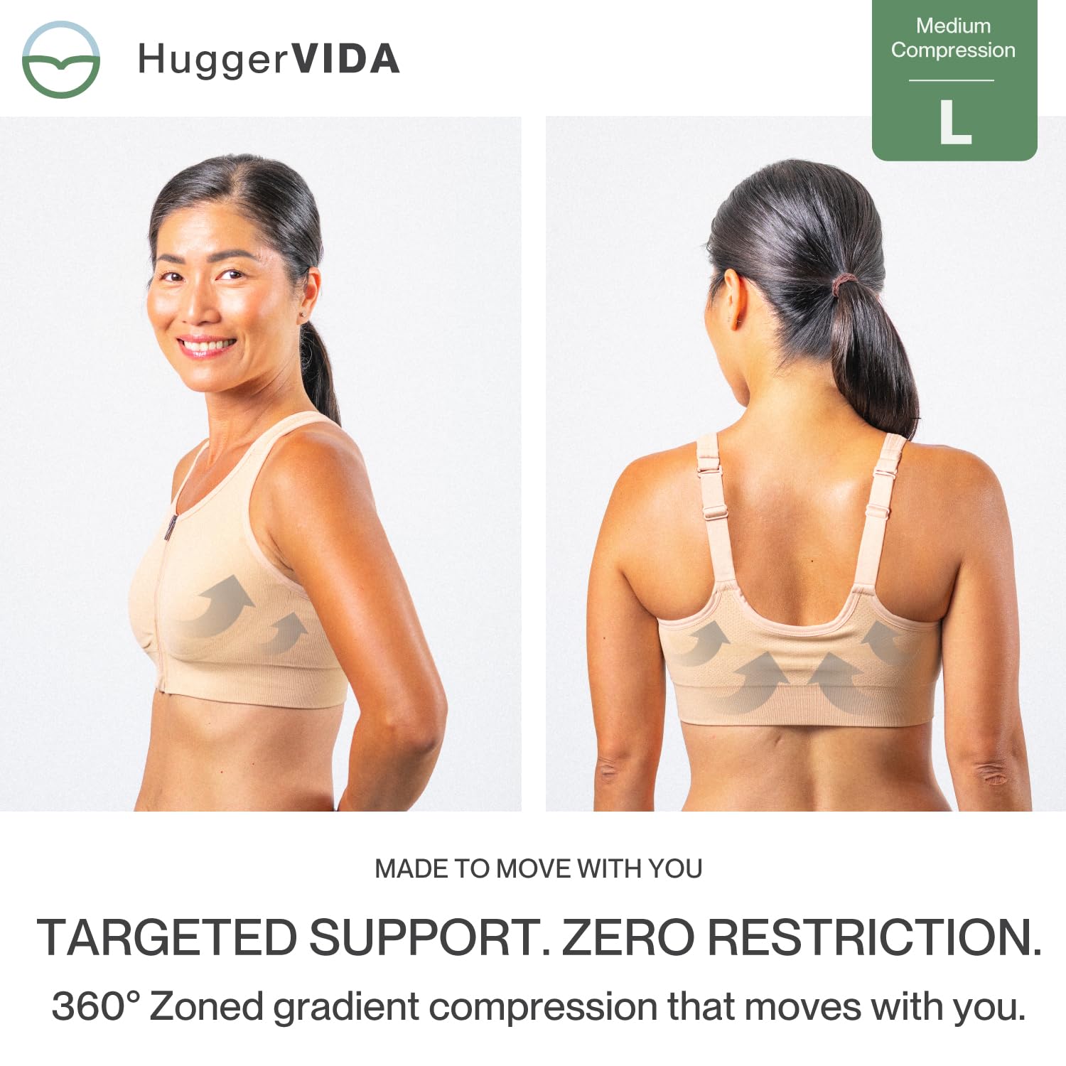 PRAIRIE WEAR HuggerVIDA Medium Compression Front Zip Bra — image 3
