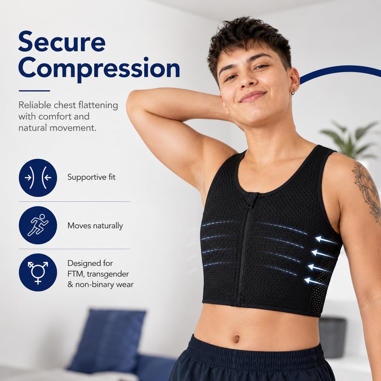 LGBT UNICORNS Zip Up Chest Binder for Trans — image 3