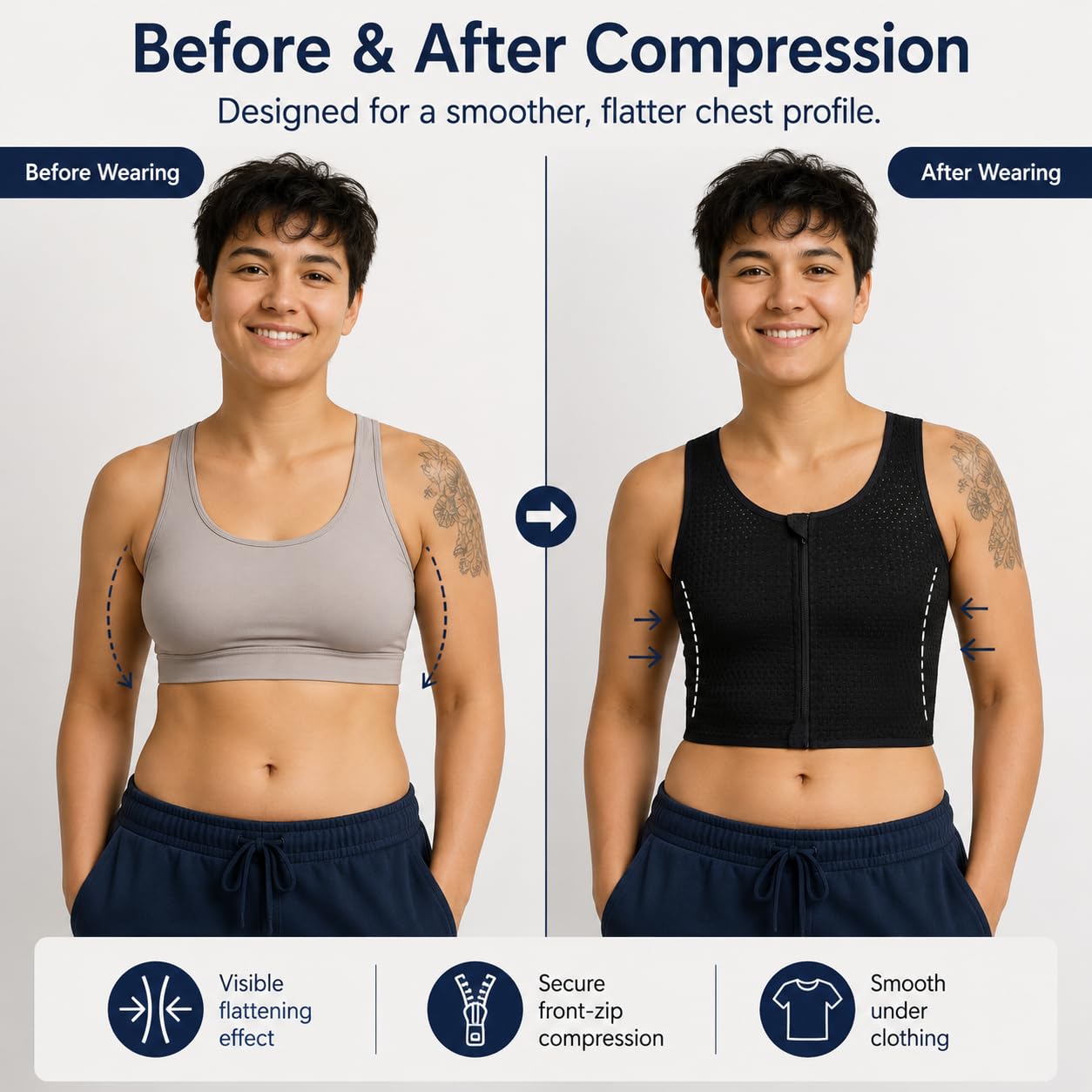 LGBT UNICORNS Zip Up Chest Binder for Trans — image 8