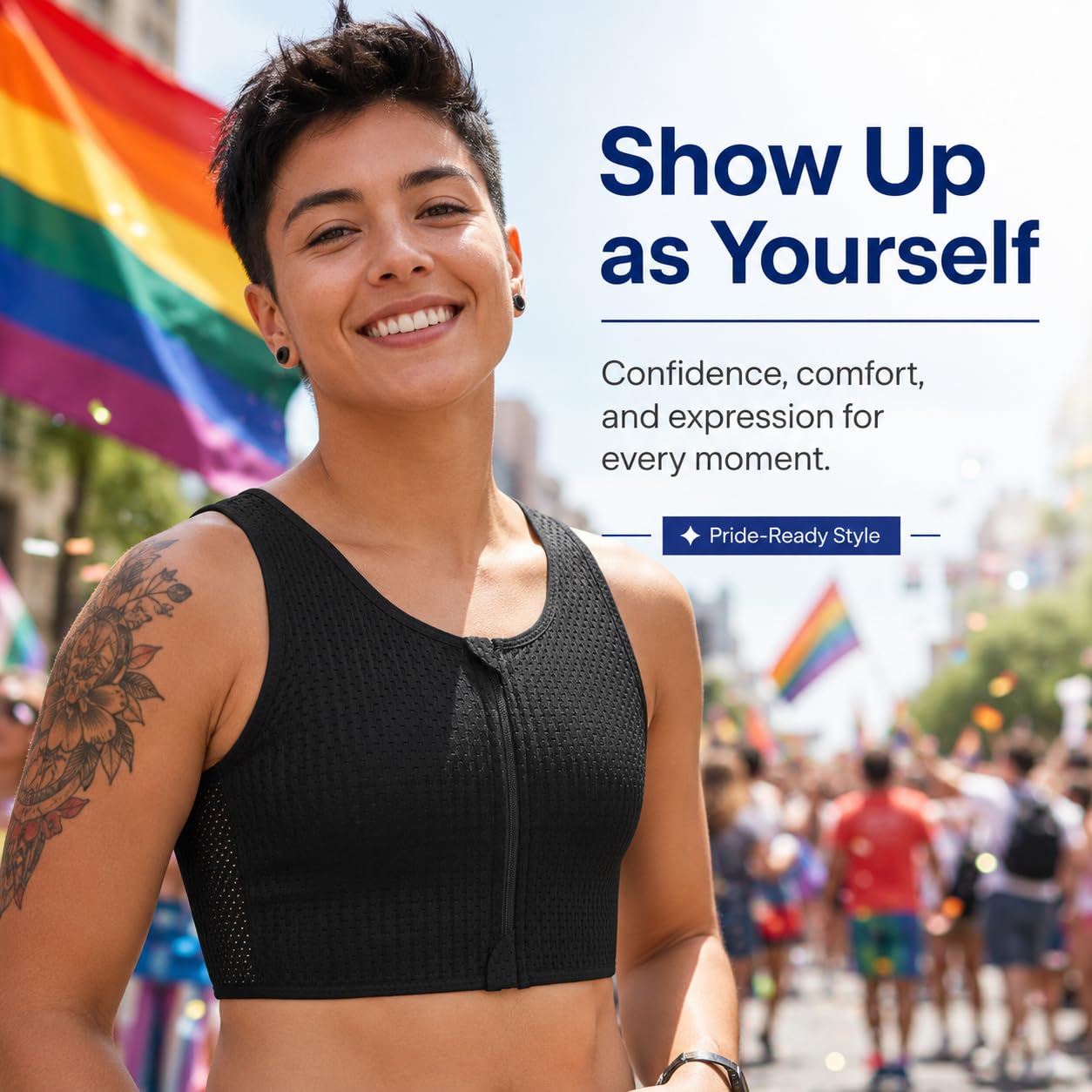 LGBT UNICORNS Zip Up Chest Binder for Trans — image 9