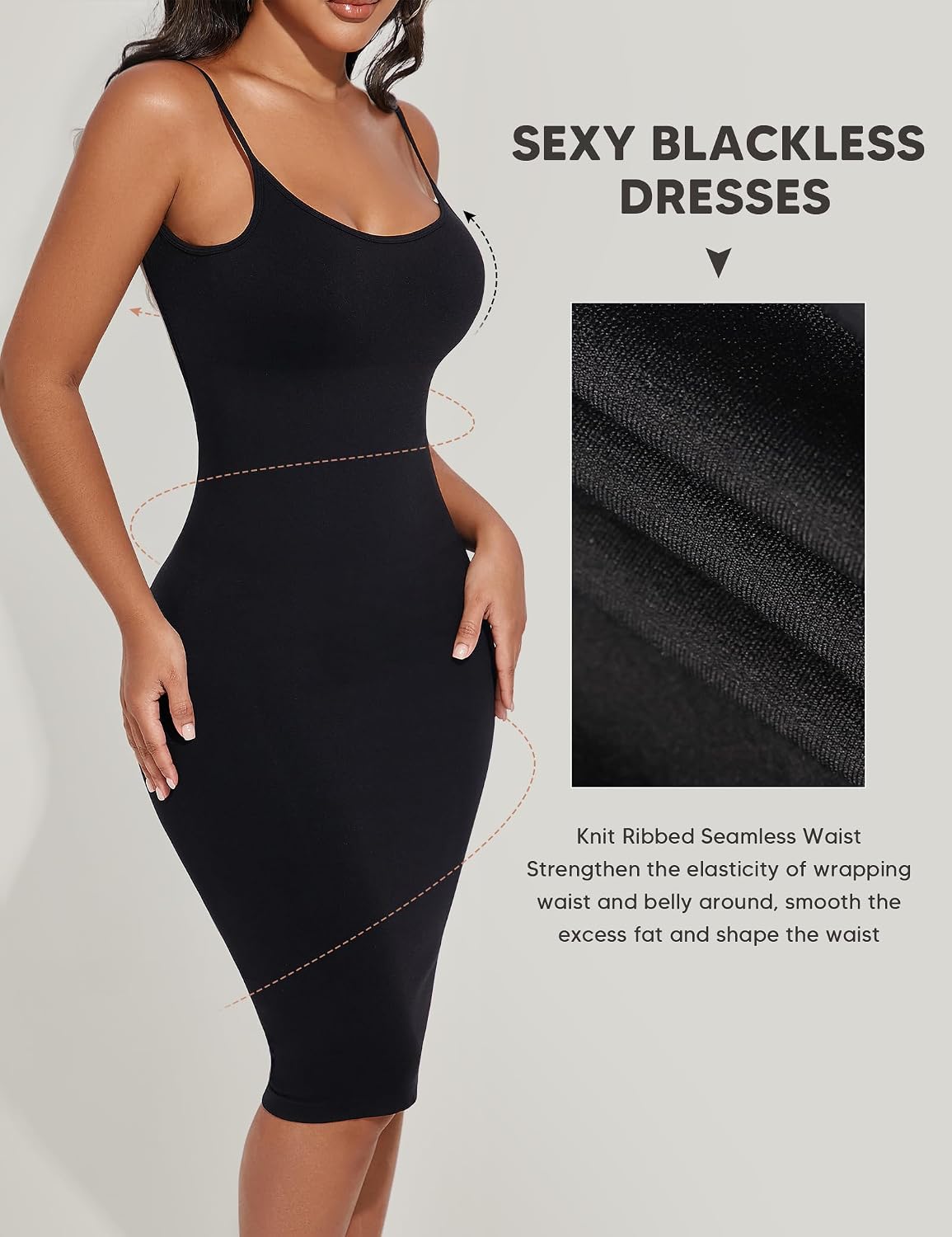 Takusun Backless Slip Dress with Tummy Control — image 4