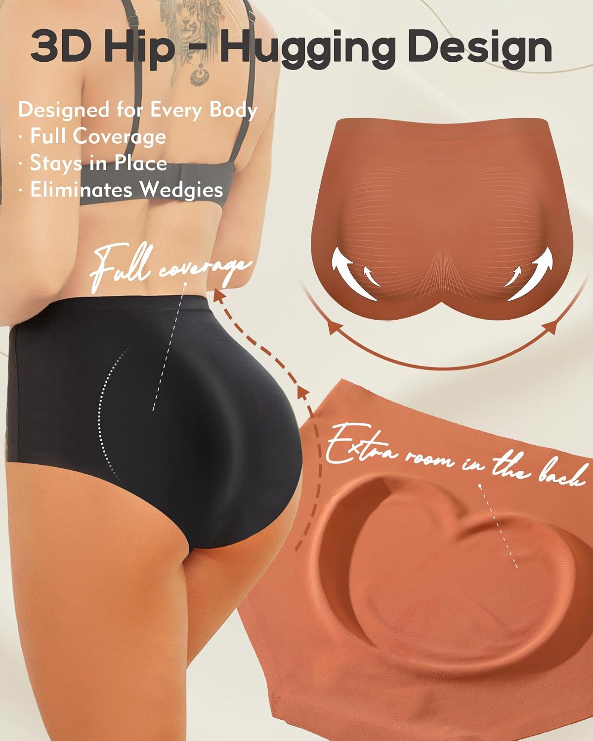 ROSYCORAL High Waisted Seamless Briefs 6-Pack — image 4