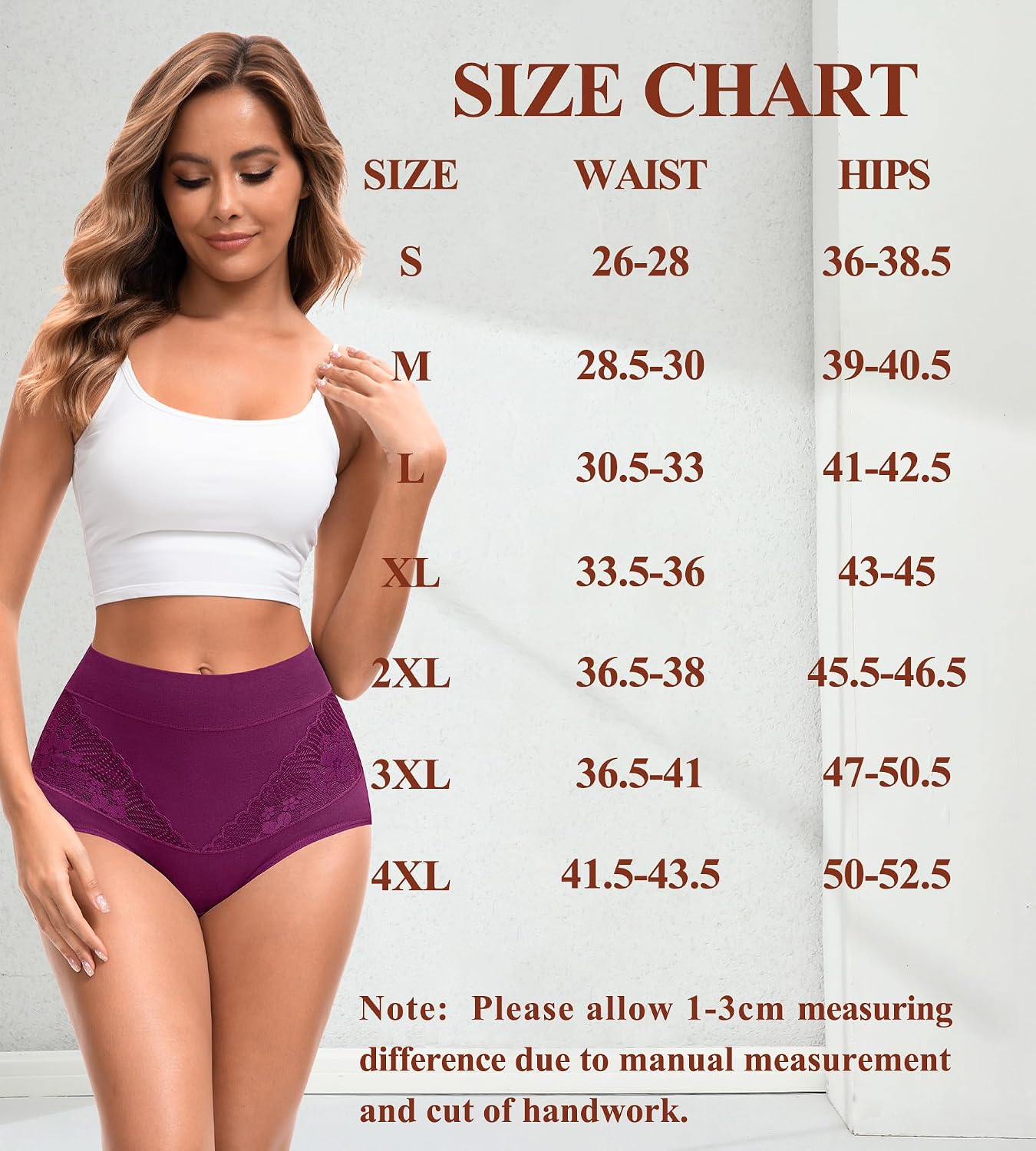 JUYINA Women's Cotton High Waisted Briefs 5 Pack — image 7