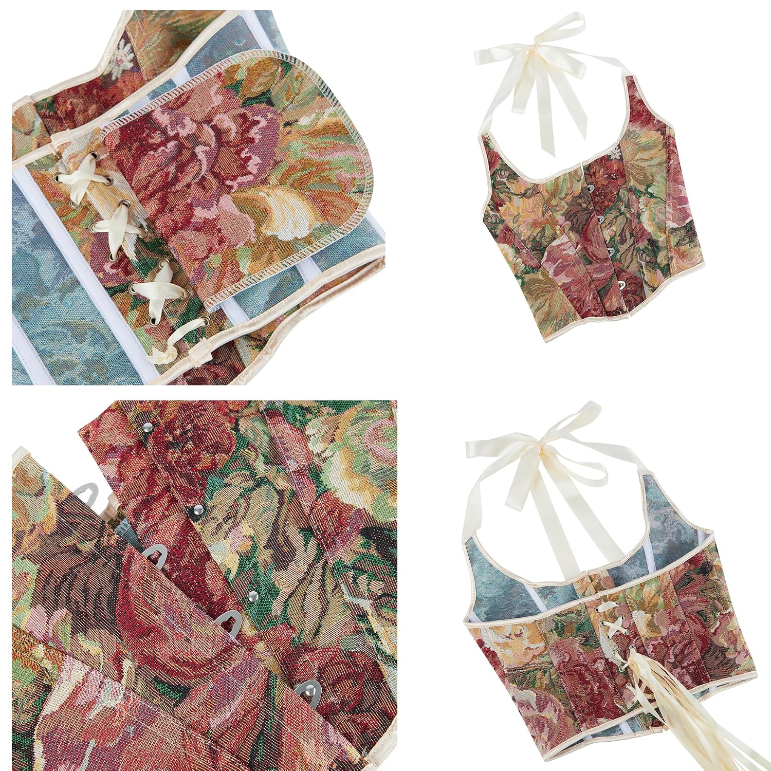 OVOY Vintage Lace-Up Corset Bustier Halter — image 4