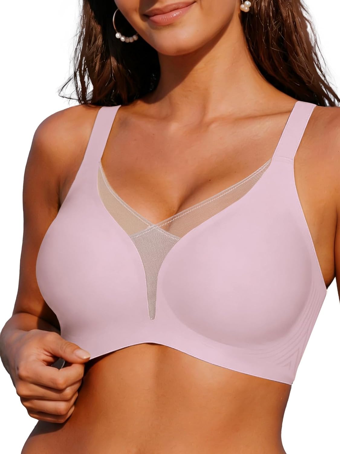 COCOMARTS Women's No Underwire Push Up Mesh Bra