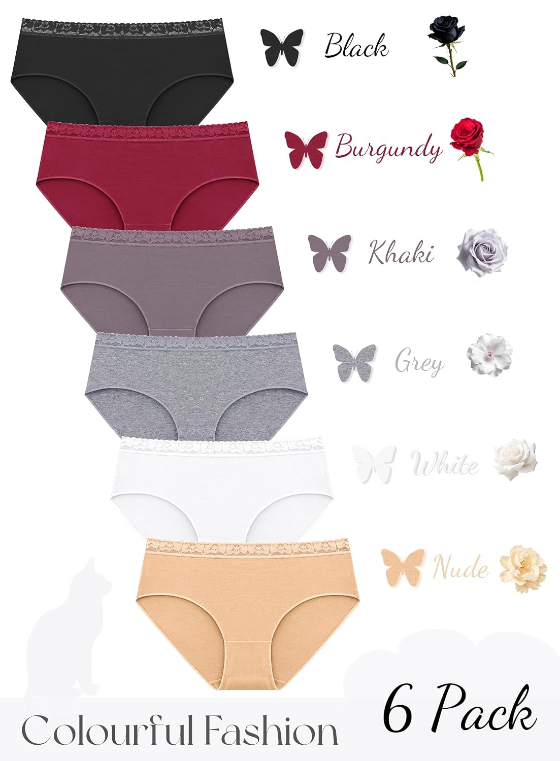 READY TO LOVE Cotton Bikini Panties 6-Pack — image 9