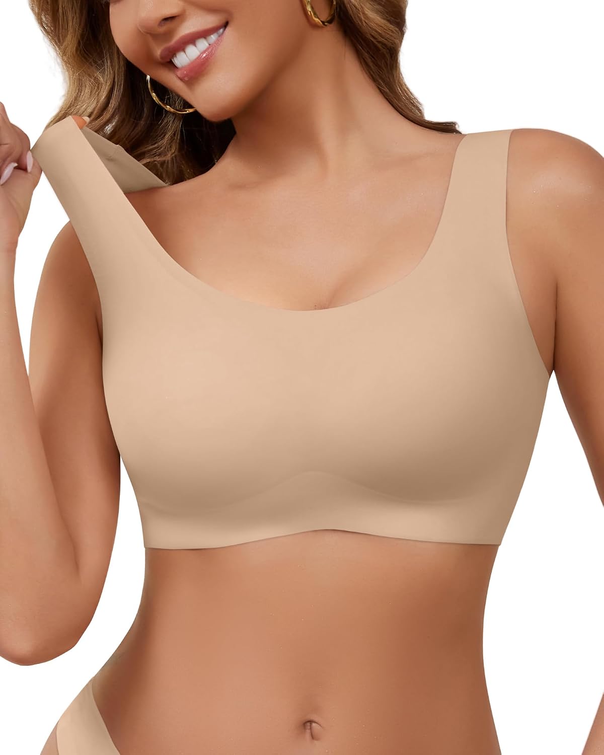 DEANGELMON Women's Seamless Wireless Full Coverage Bra