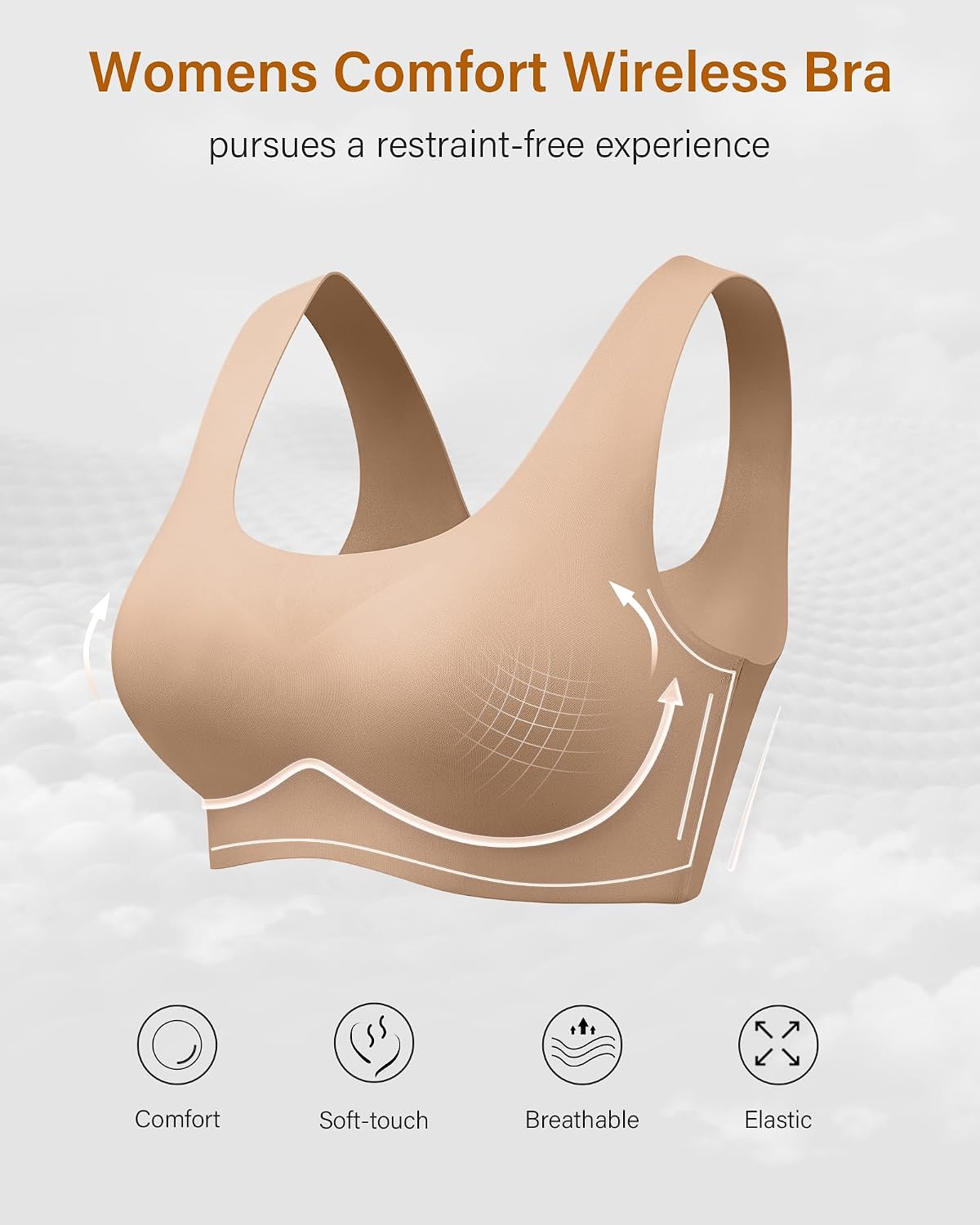 DEANGELMON Women's Seamless Wireless Full Coverage Bra — image 3