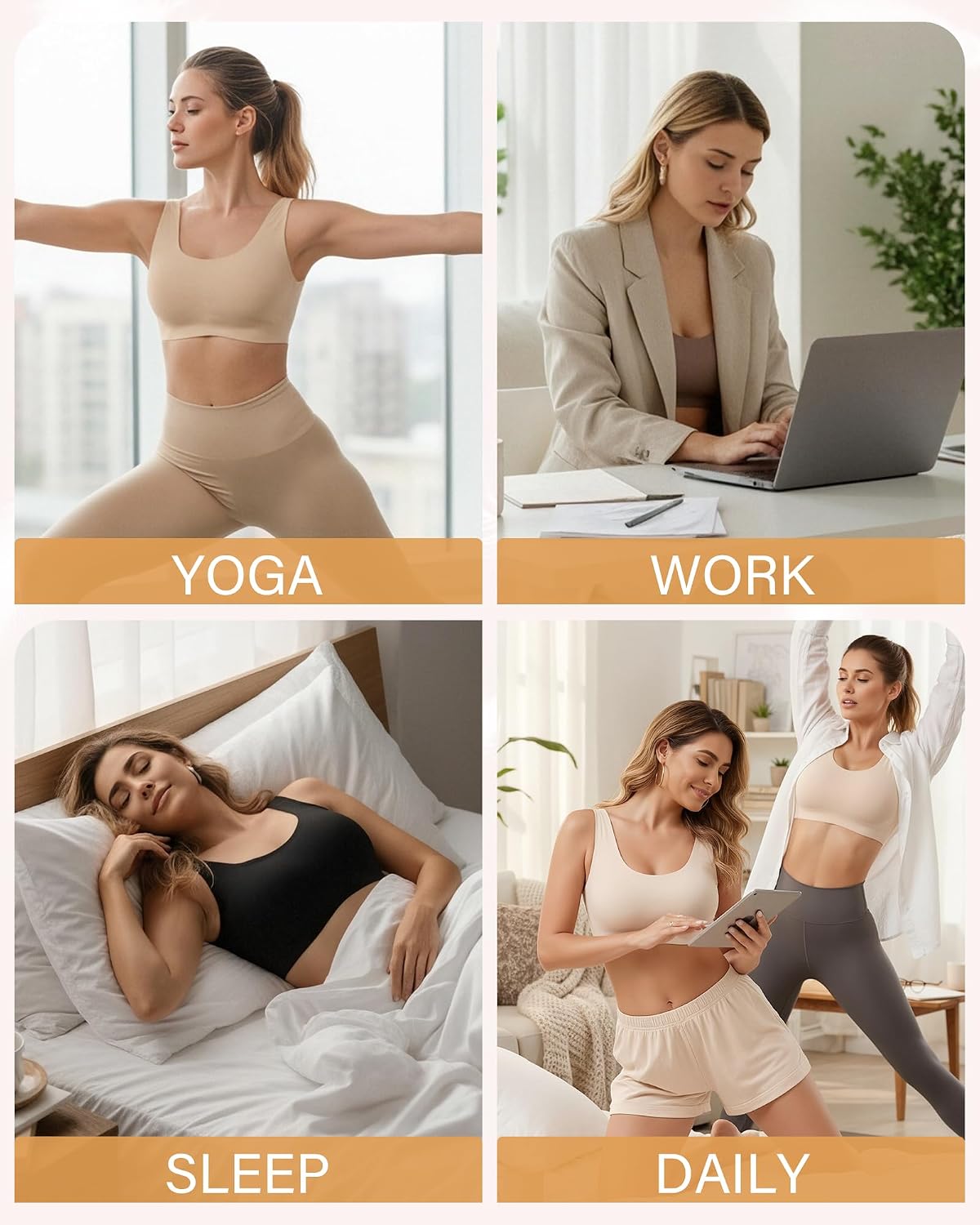 DEANGELMON Women's Seamless Wireless Full Coverage Bra — image 7