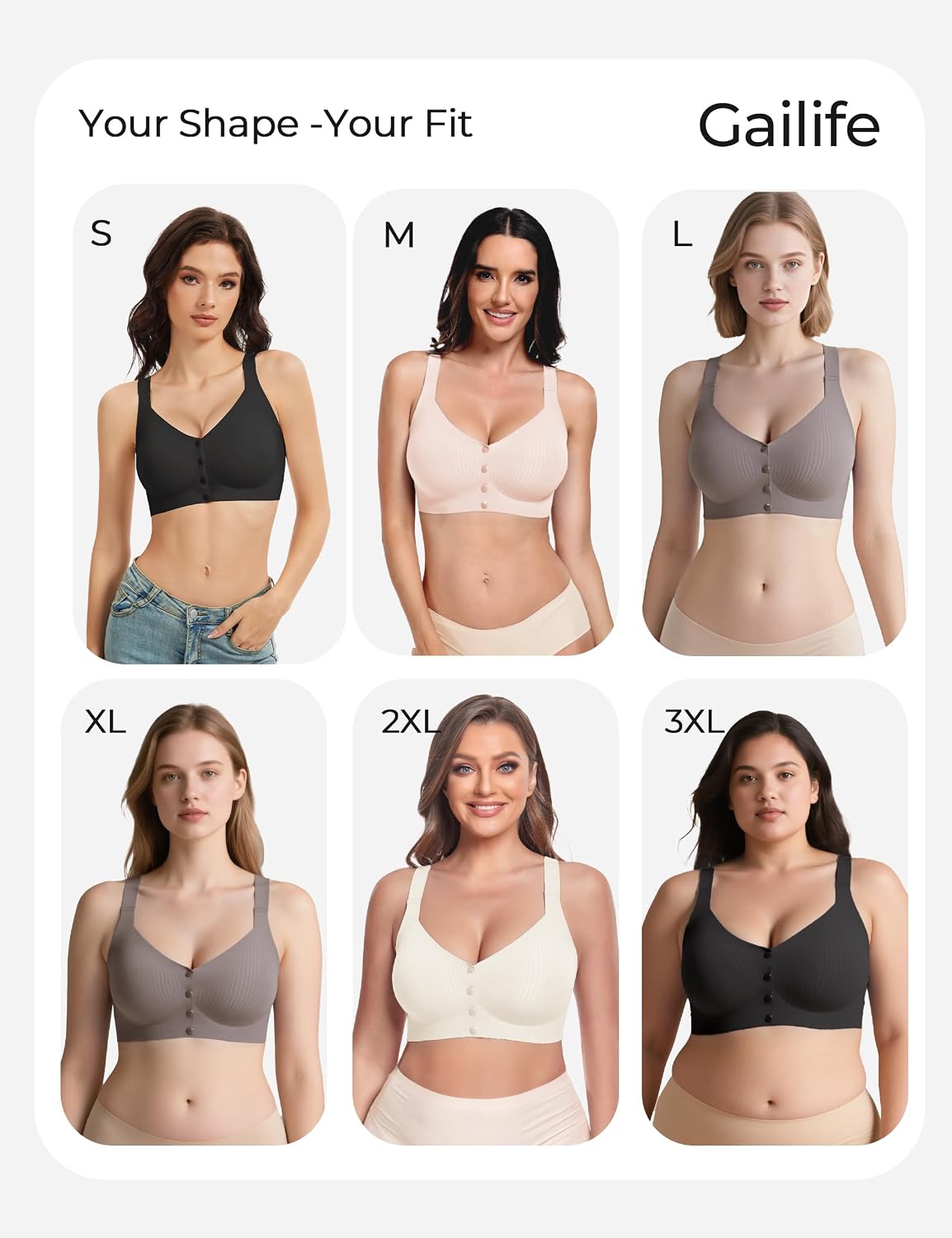 Gailife Front Closure Wireless Mastectomy Bra — image 6