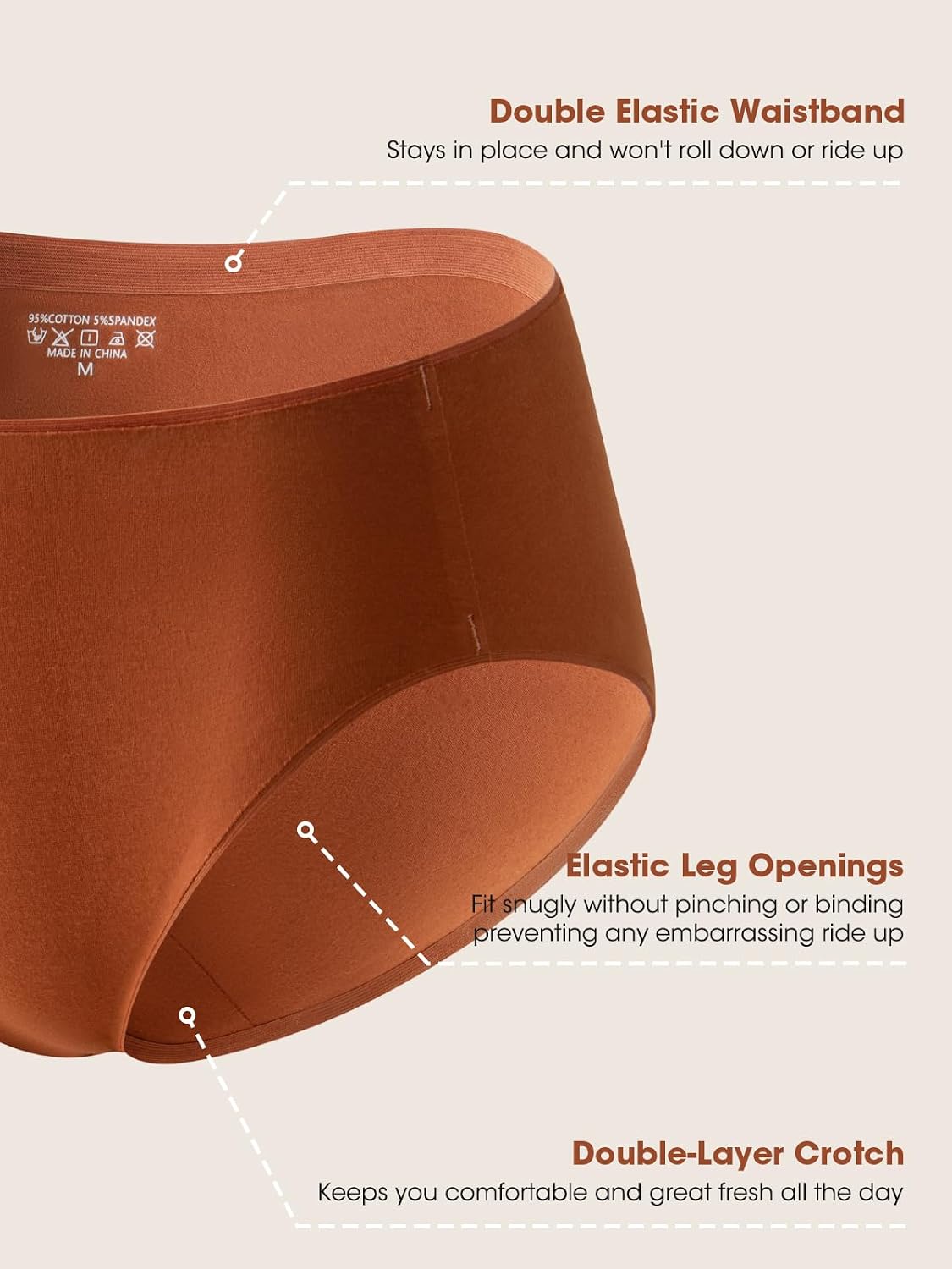 Yifumen Seamless Cotton Bikini Panties 6-Pack — image 5