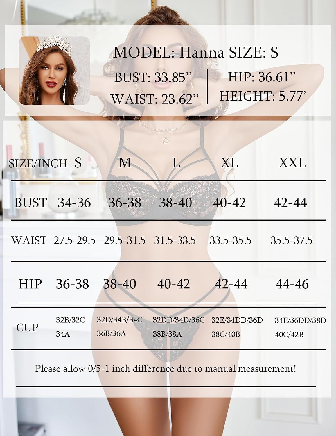 Avidlove Women's Sexy Lace Push Up Bra and Thong Set — image 6