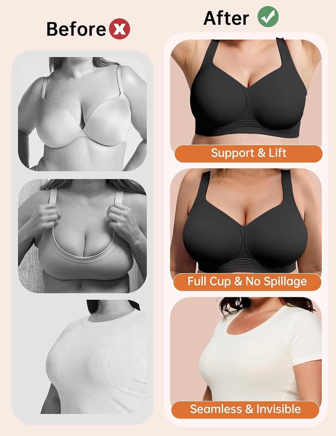 Vertvie Jelly Wireless Minimizer Bra for Plus Size Women — image 6