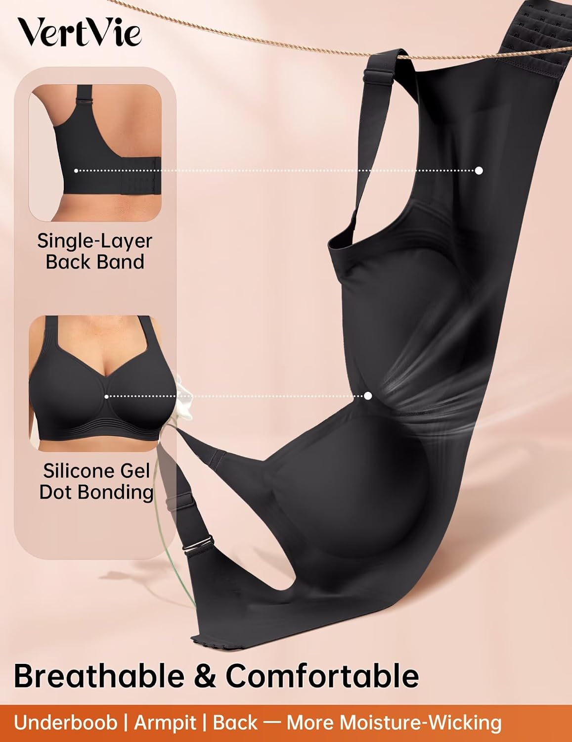 Vertvie Jelly Wireless Minimizer Bra for Plus Size Women — image 7