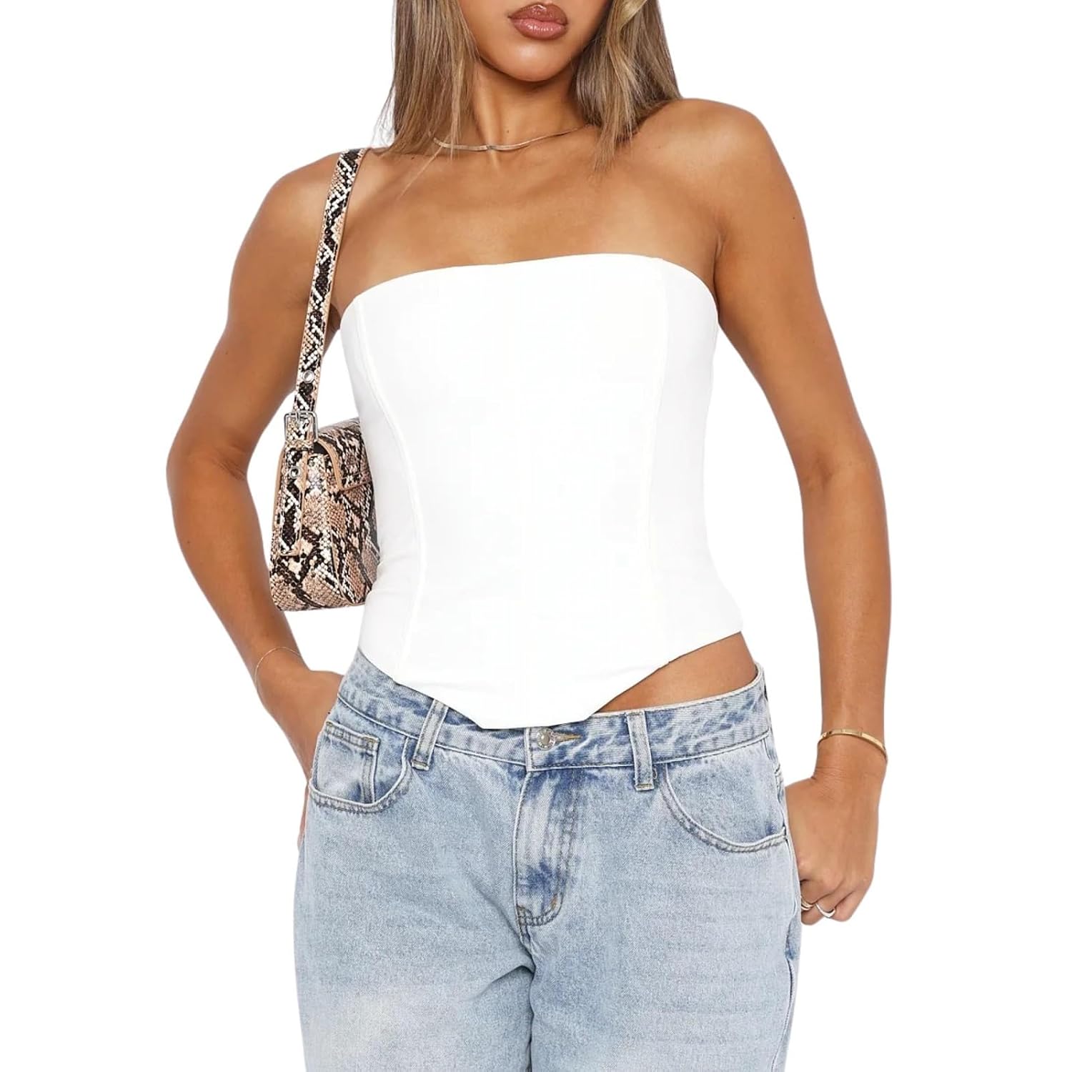 Argeousgor Lace Up Overbust Corset Bustier