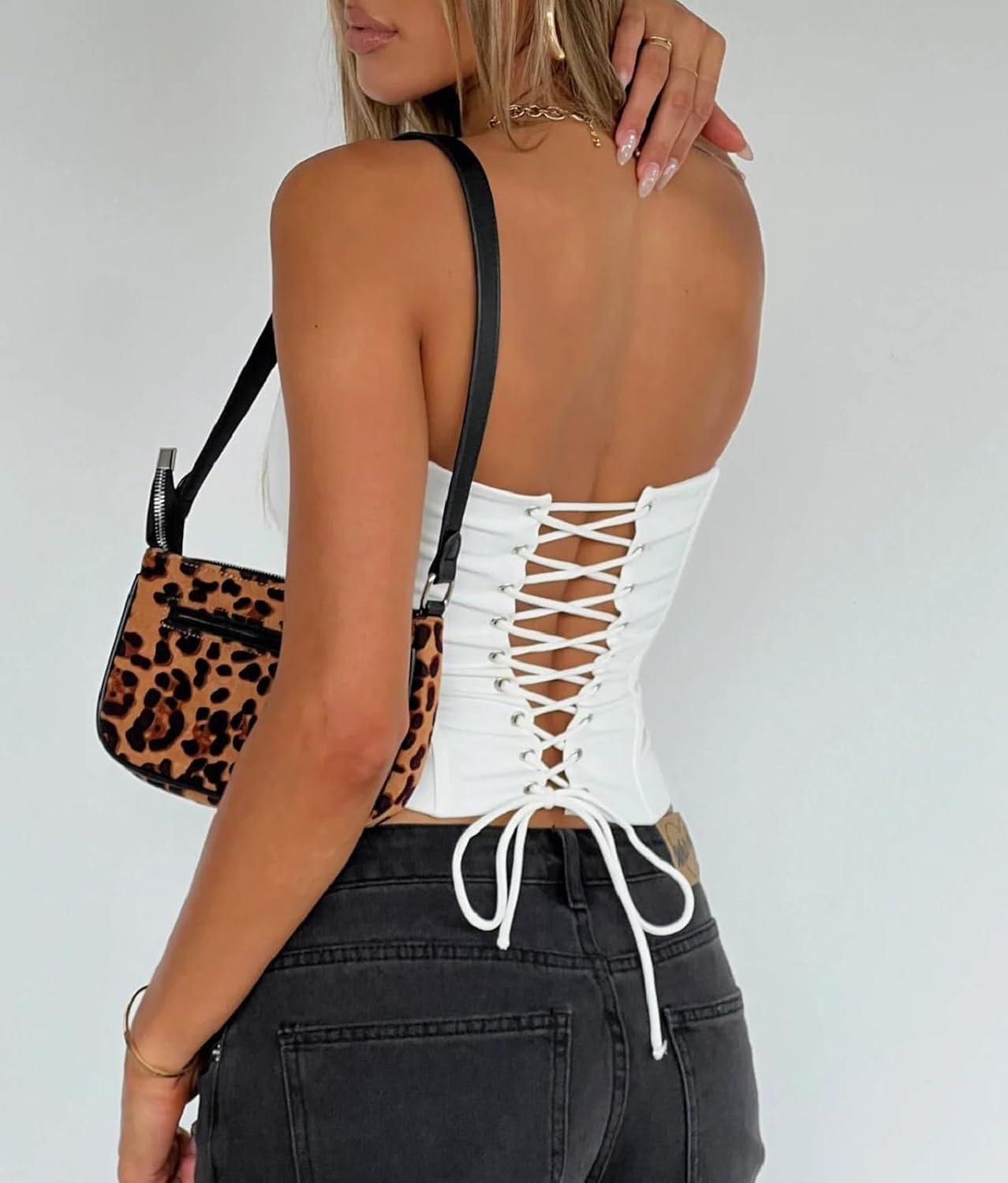 Argeousgor Lace Up Overbust Corset Bustier — image 5