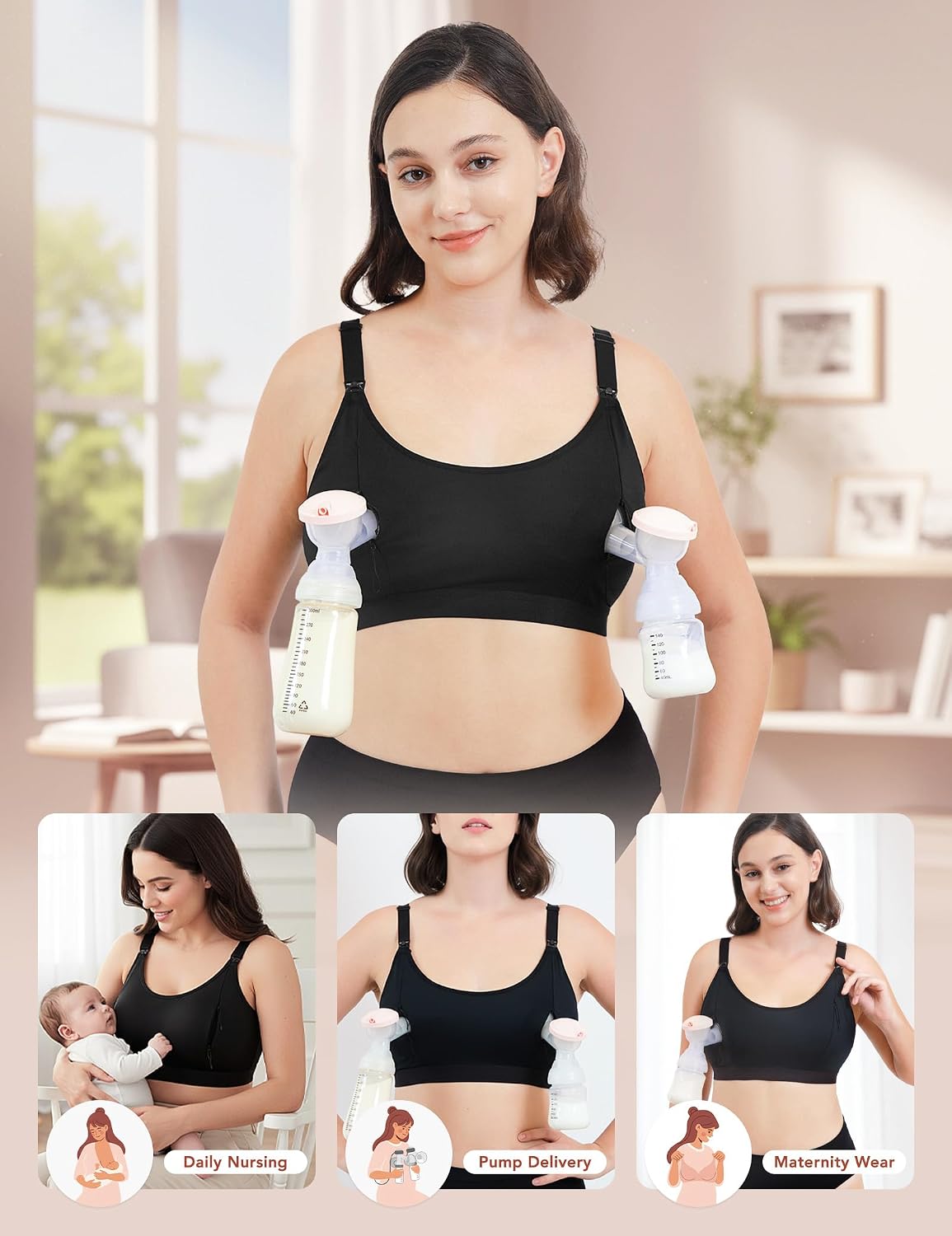 HOFISH ZipPum Hands-Free Pumping Nursing Bra — image 4